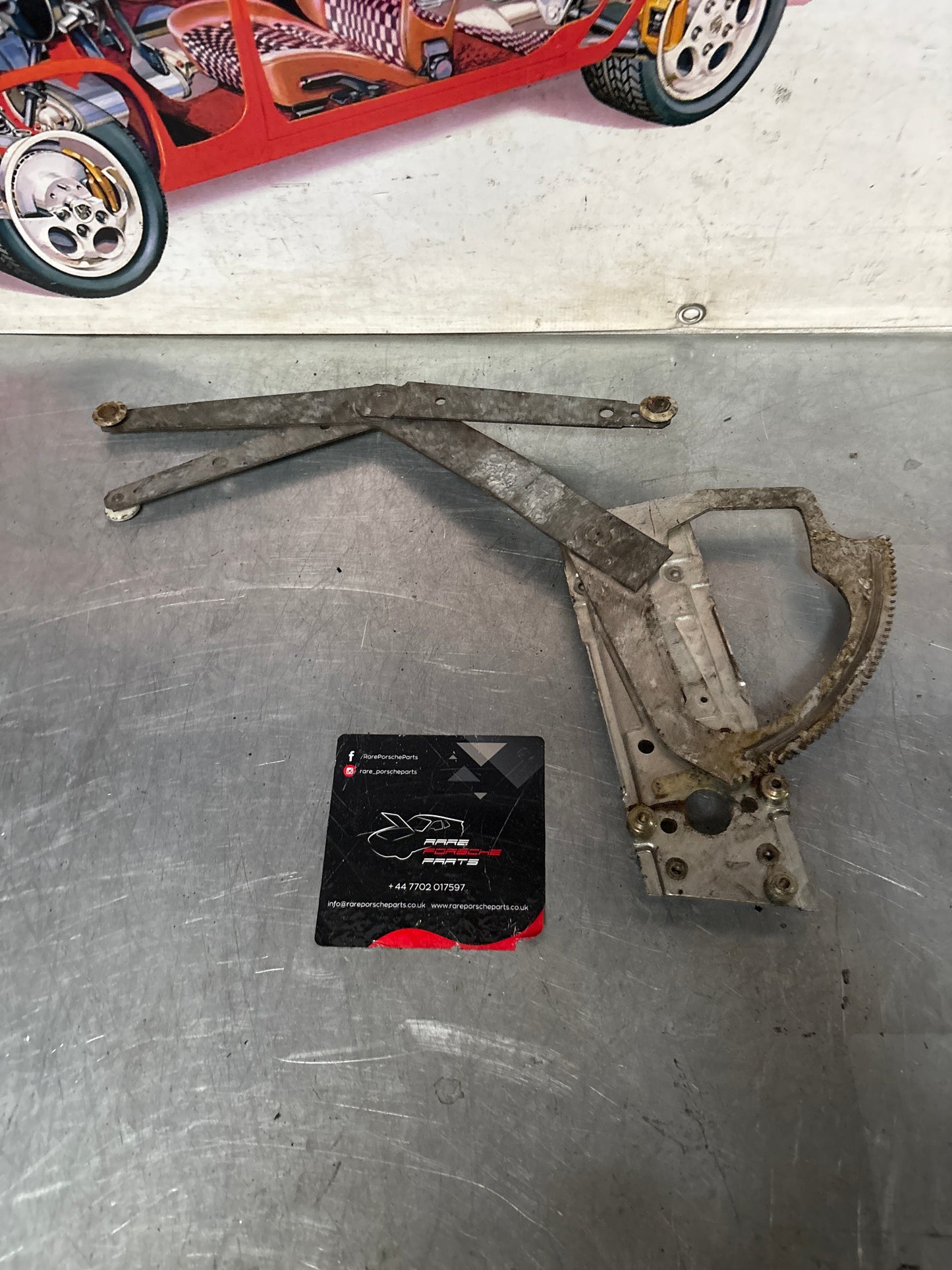 Porsche 911 left window regulator, used 91154200345