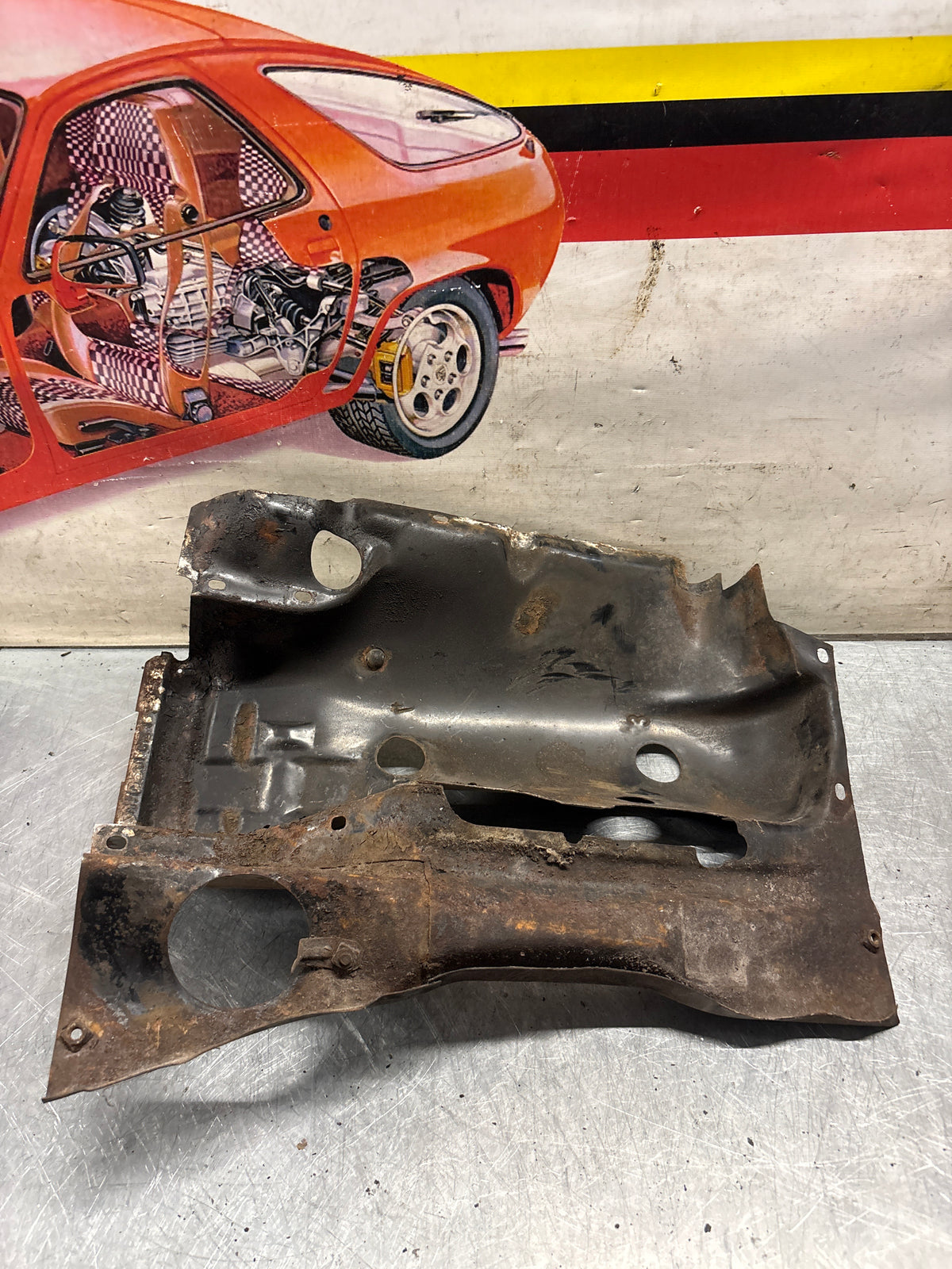 Porsche 914 cylinder cover heat shield, used 022119299A