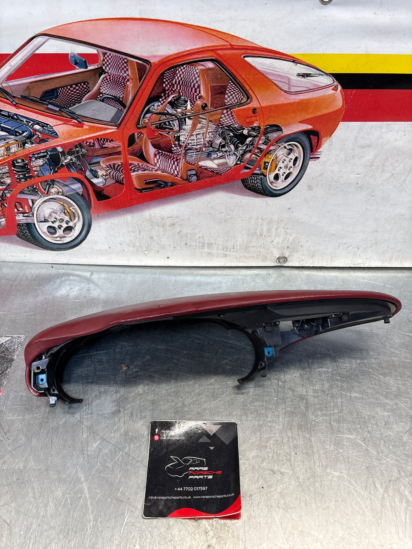 Porsche 911 996 RHD dasboard cluster trim, used, burgundy 99655205902