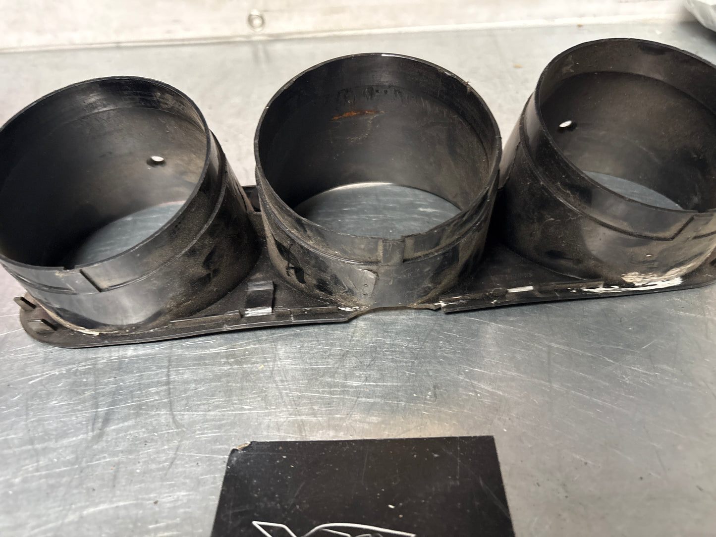 Porsche 924 early dash binnacle dial panel speedo surround 477857283 black, without hole used, for spares or repair