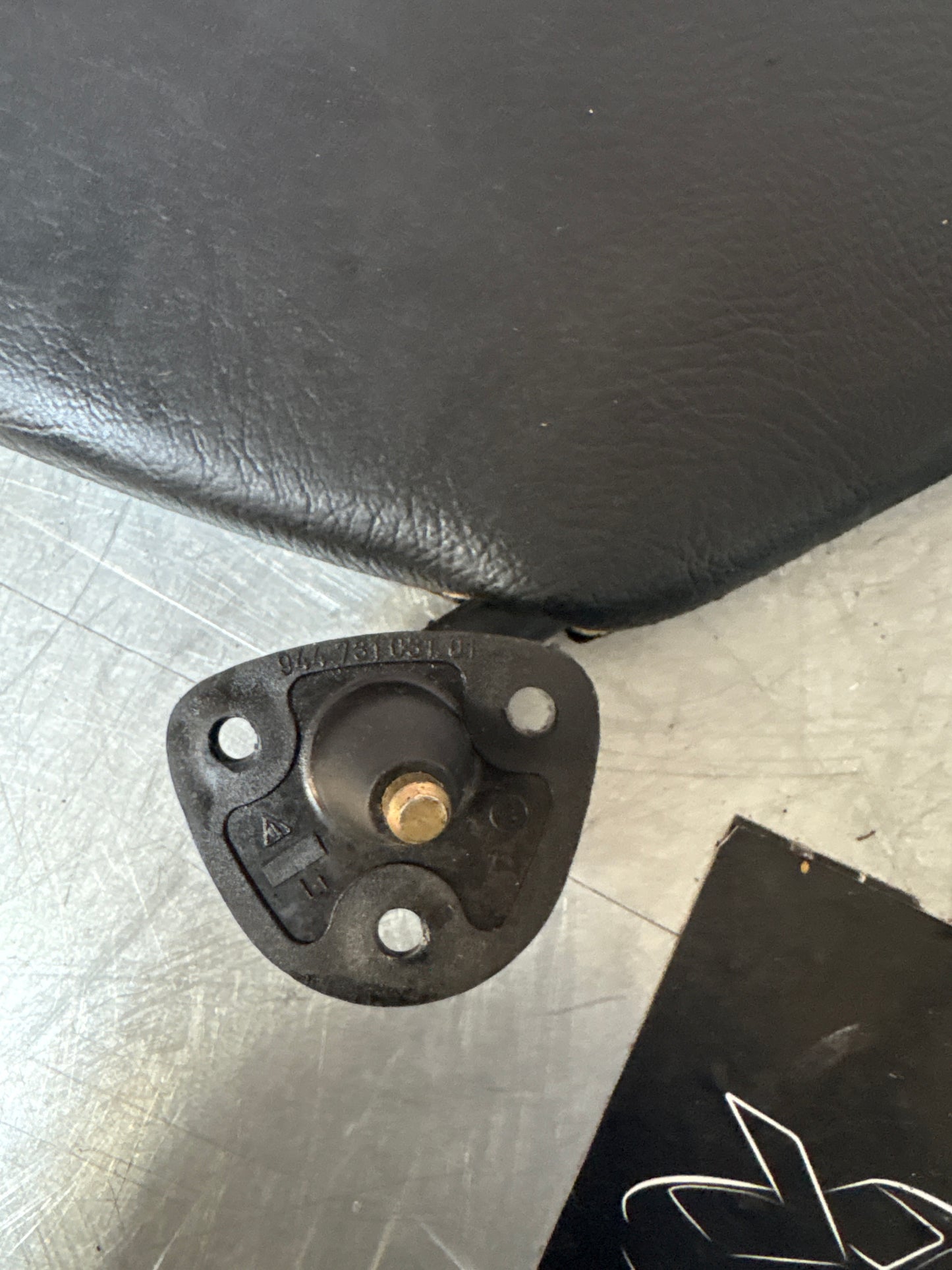 Porsche 944 left sun visor with mirror, Black, used 94473103101