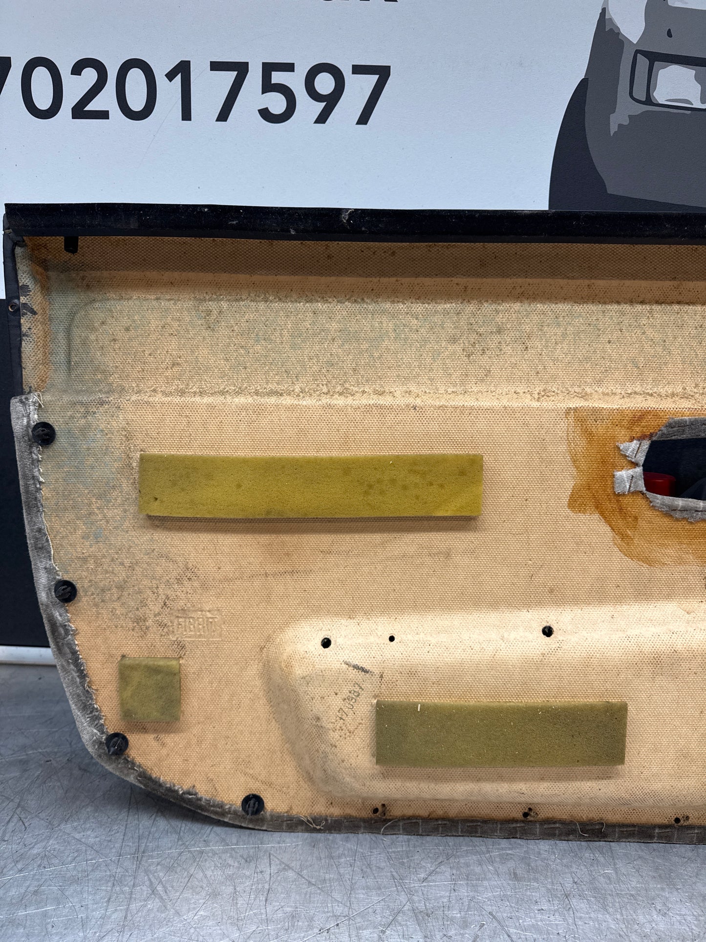 Porsche 924/ Early 944 Pair of Champaign Pinstripe door cards. RHD.