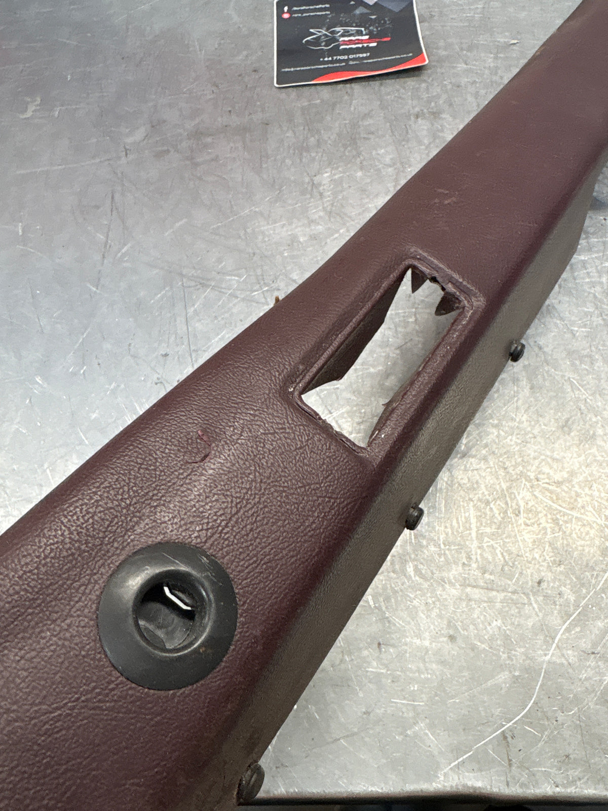Porsche 928 tailgate interior trim, used, burgundy 92855504705
