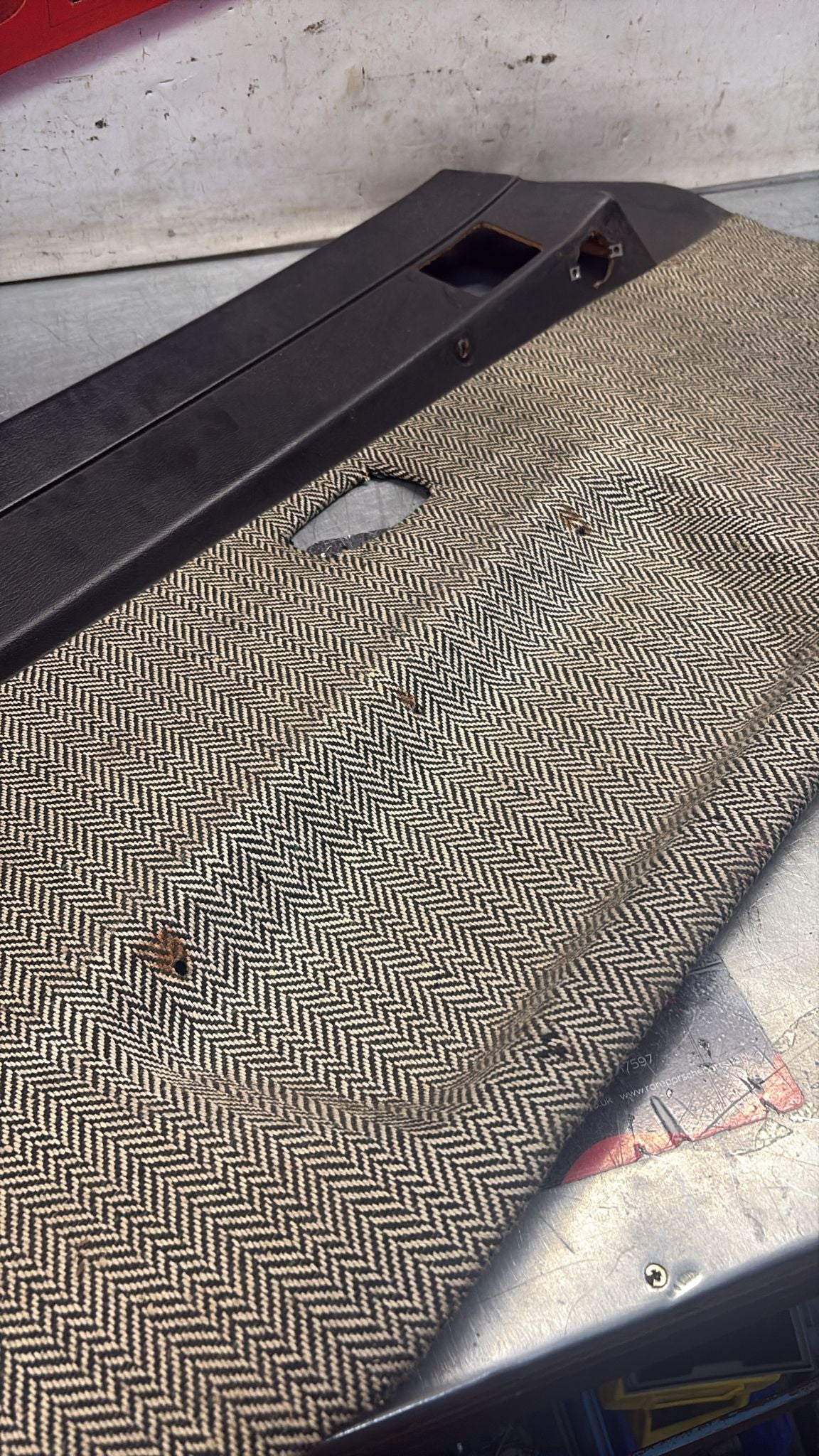 Porsche 924 / 944 early left Used door card, black, LHD 477867011