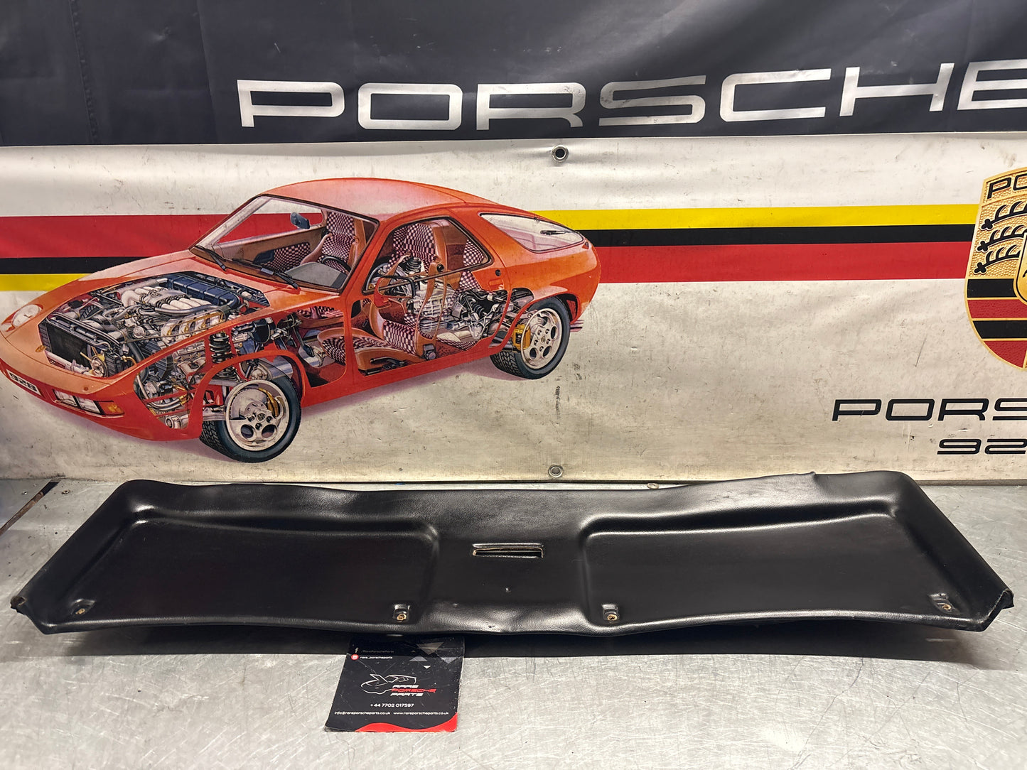 Porsche 928 sunroof mechanism cover trim, used, black 92855552702
