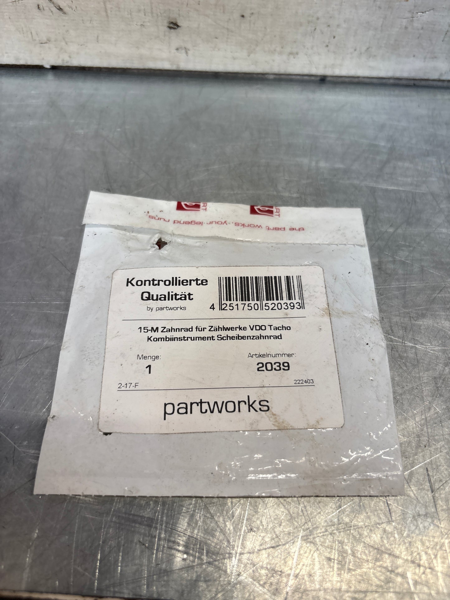 Porsche 911 964 15-M Gear for VDO Odometers and Instrument cluster, disc gear