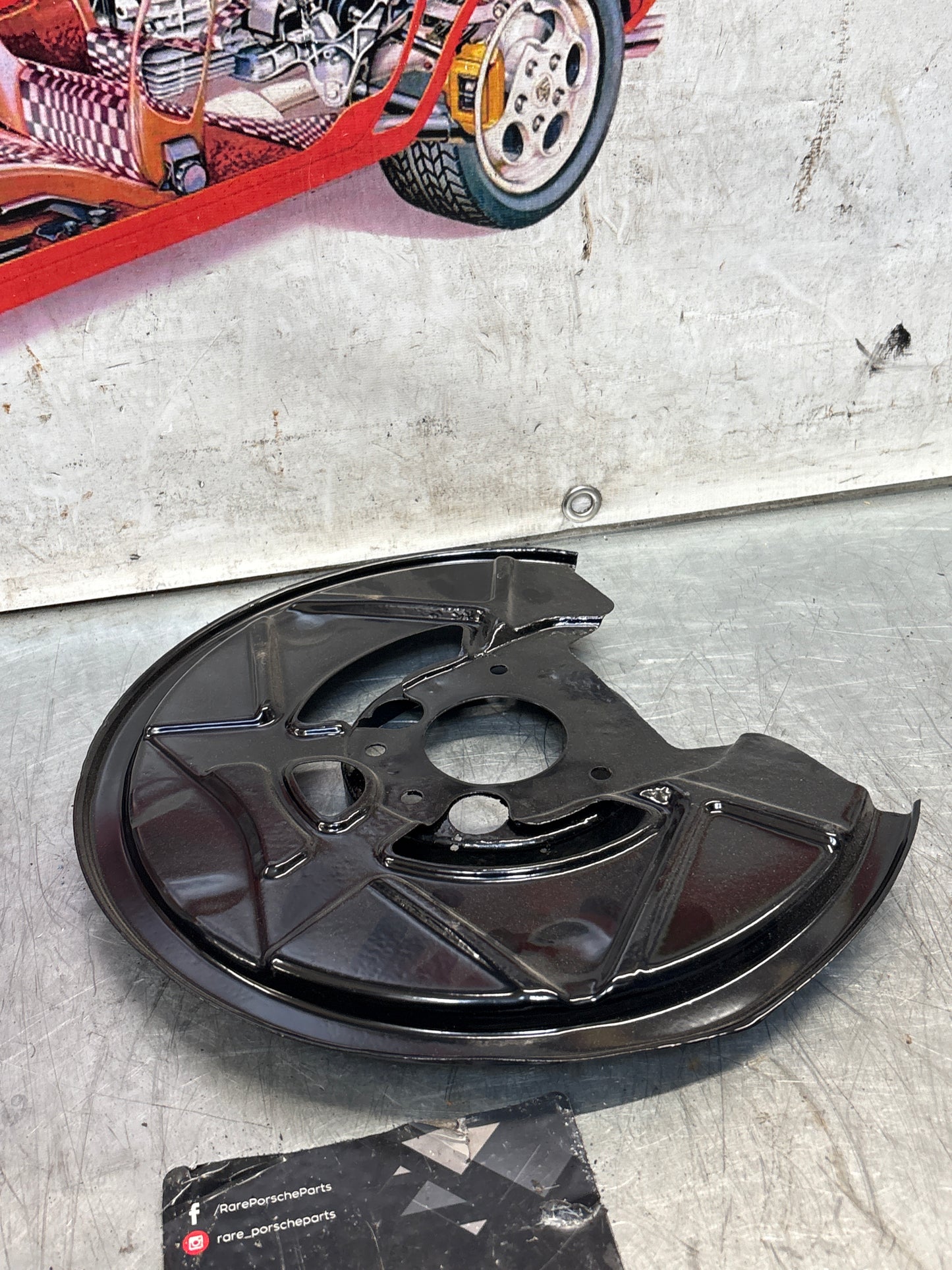 Porsche 924S 944 front disc dust backing plate, refurbished 94435180401