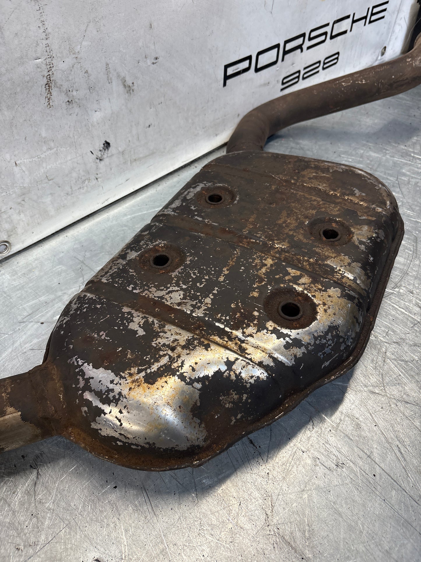 Porsche 928 Left side silencer, used 92811109301