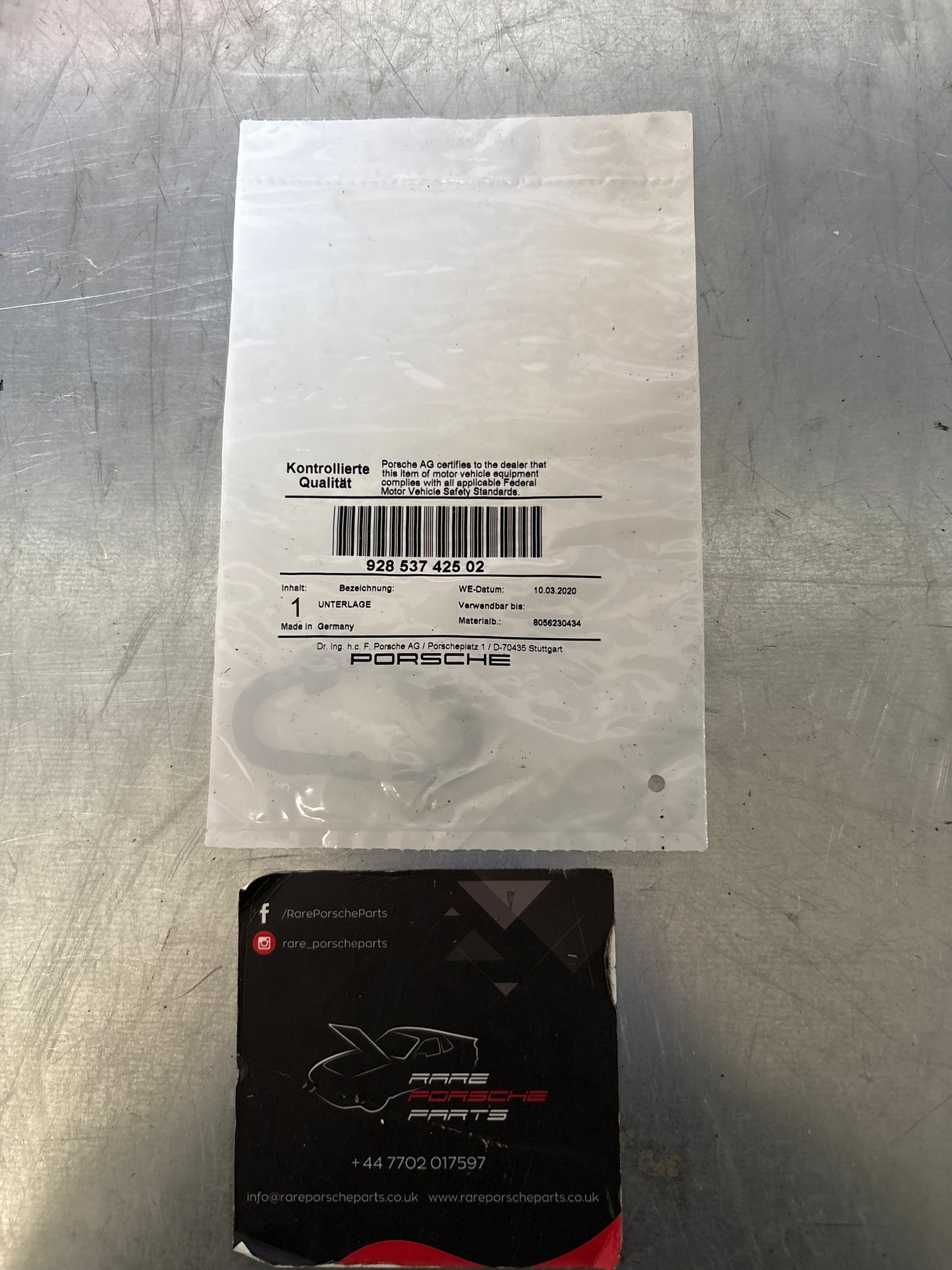 Porsche 928 / 924 / 944 / 968 left Door stop plate rubber seal 92853742502 new