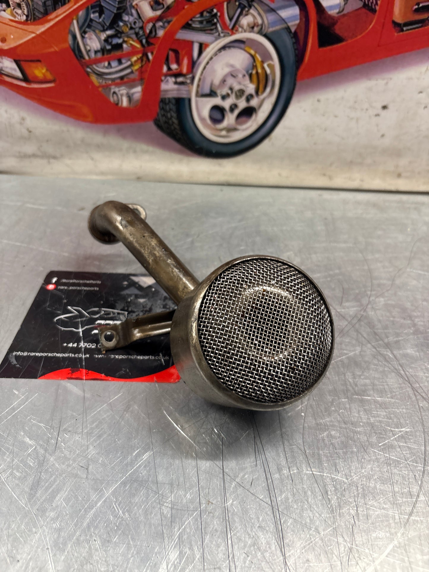 Porsche 928 Oil pump pick up tube, used 92810703206