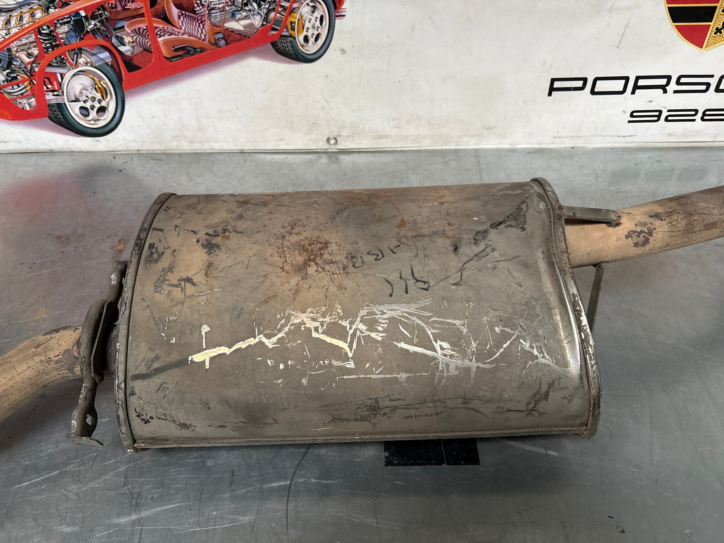 Porsche 944 S S2 genuine exhaust system rear muffler, used 94411104103