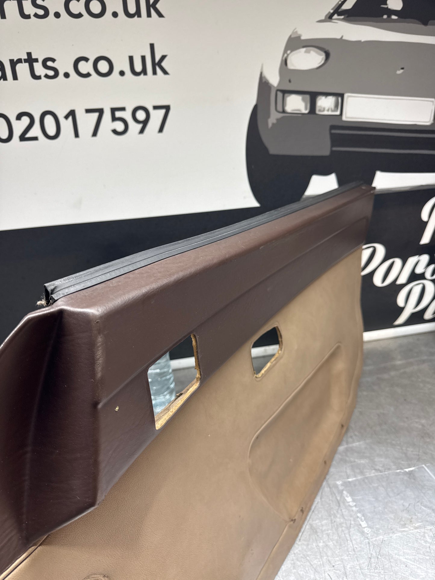Porsche 924/944 early Porsche brown / cream door card pair. used condition left side, Rhd, 478867011