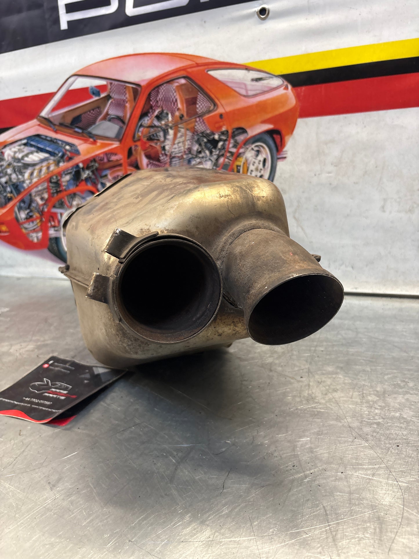 Porsche 911 964 rear muffler, used 96411104605