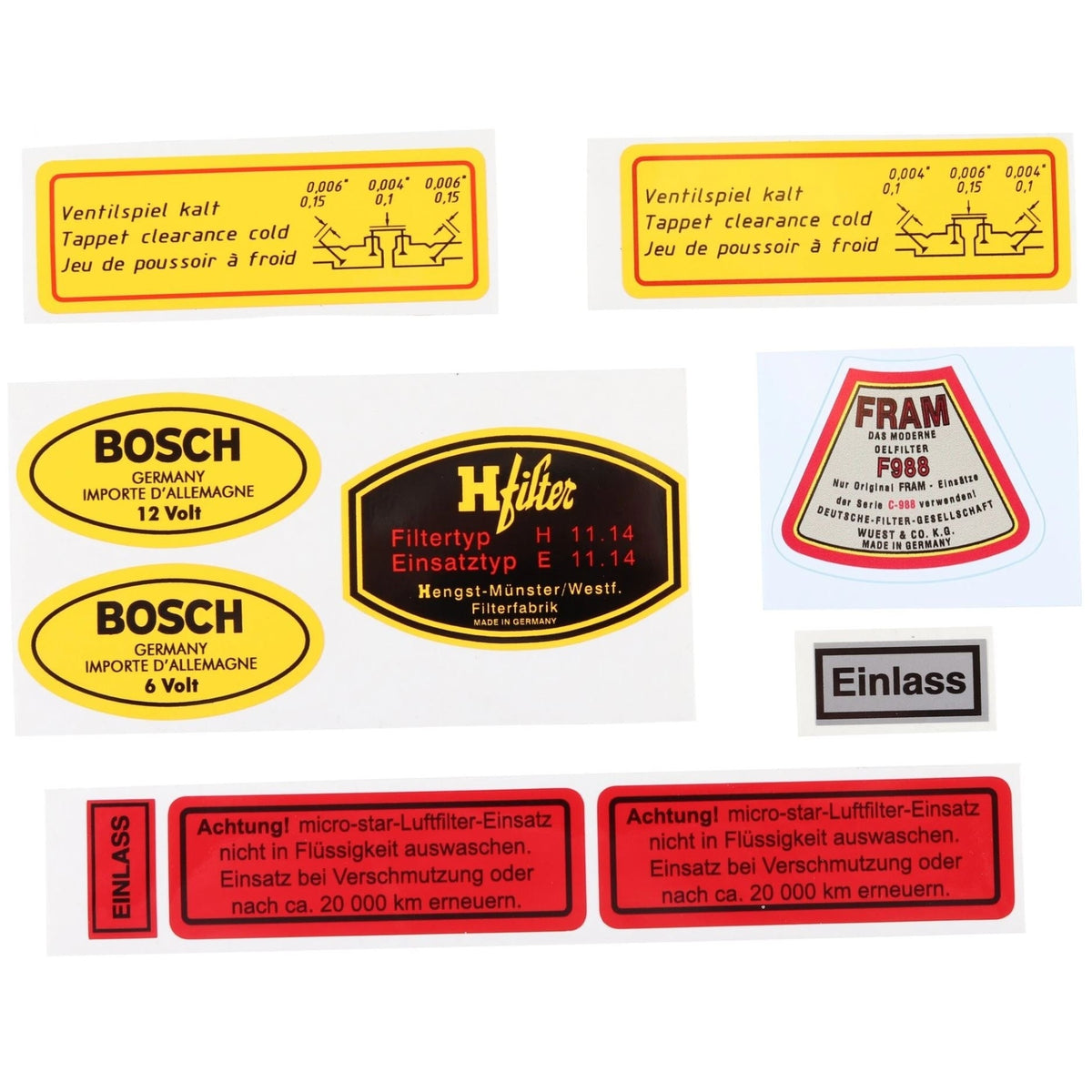 Porsche 356 Sticker set for Porsche 356, 64470100101 New
