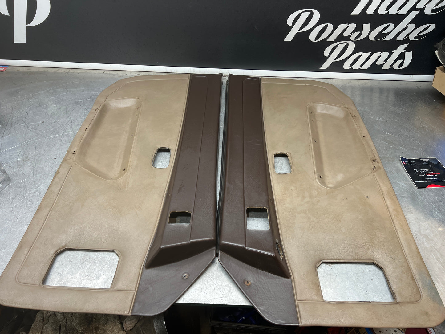 Porsche 924 944 -85.5 pair of Used RHD Porsche brown / beige  / cream door cards, 478867011 / 478867012 used condition
