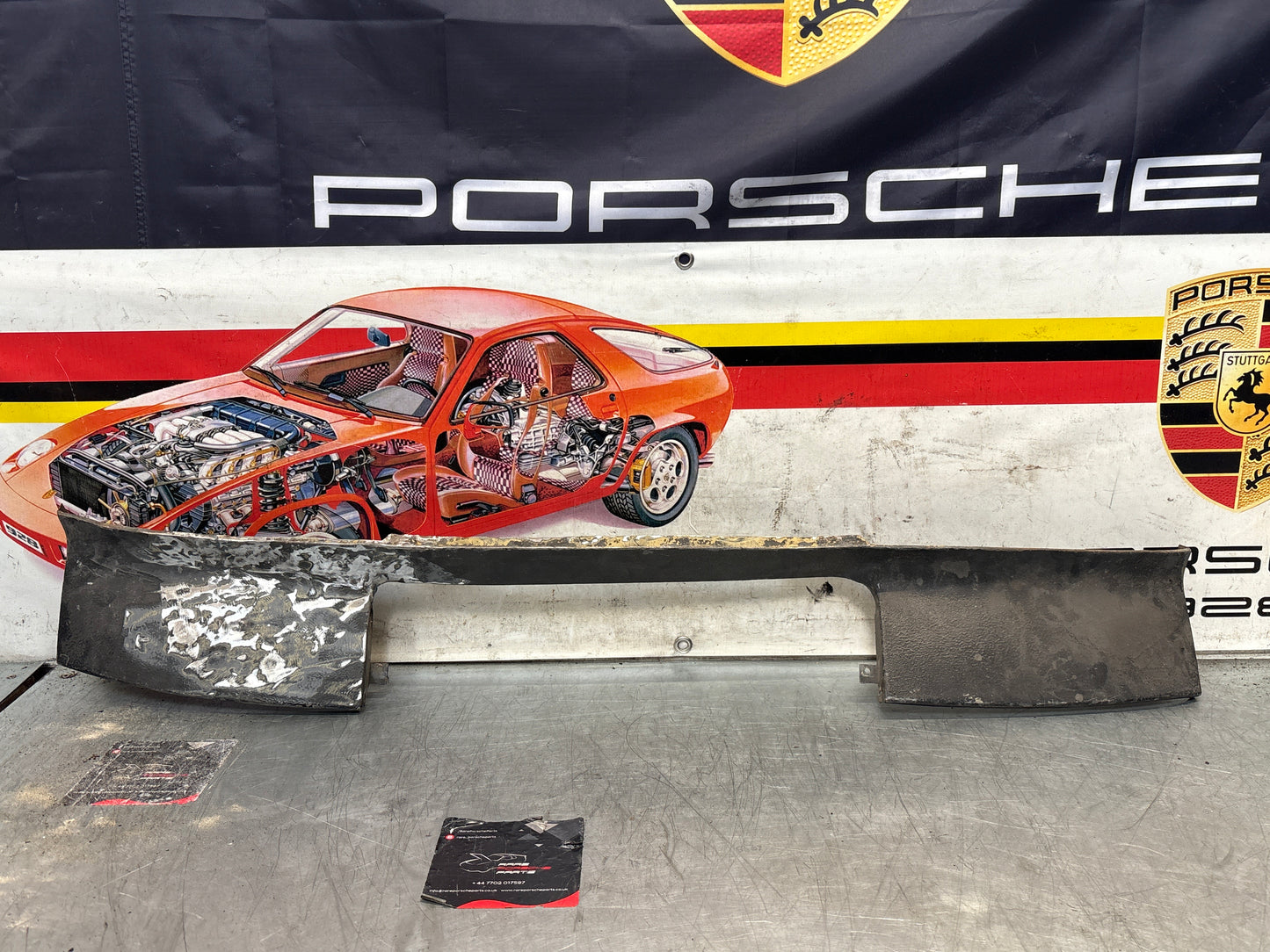 Porsche 924 Lower front valance, used, 94450303501 slightly bent