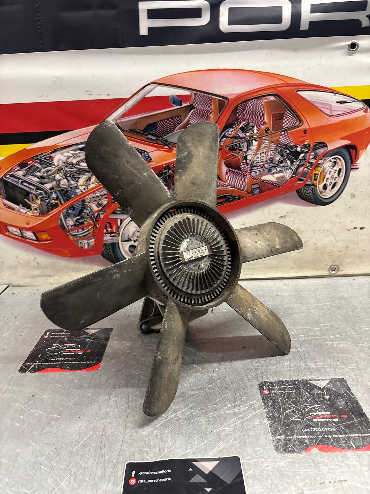 Porsche 928 Engine cooling viscous fan with bracket used 92810613701, 9281061101R