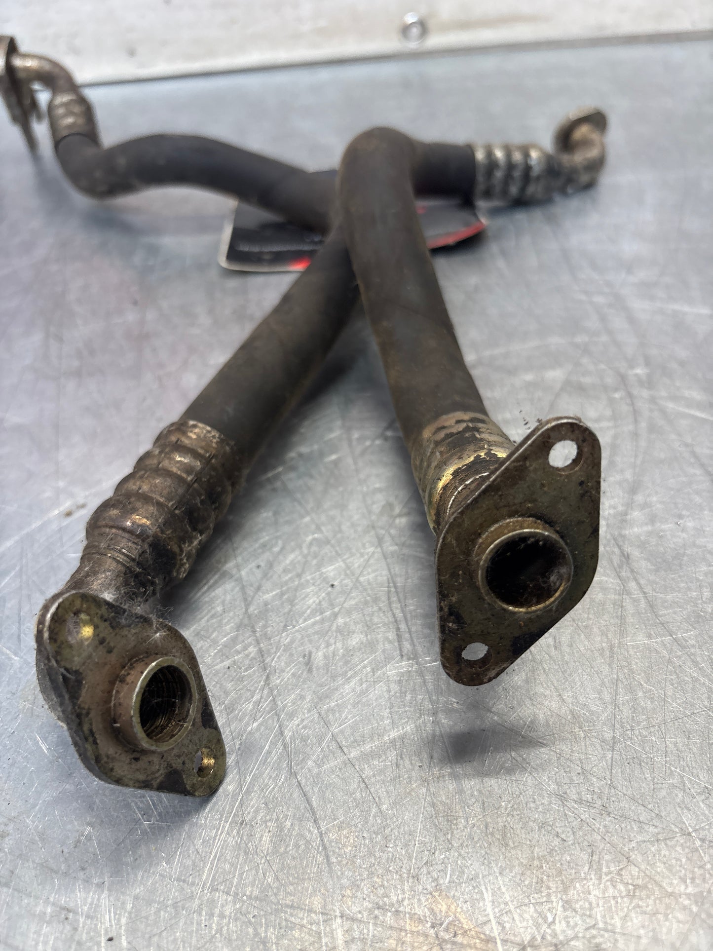 Porsche 944S2 / 968 engine oil cooler pipes, used 94420701104