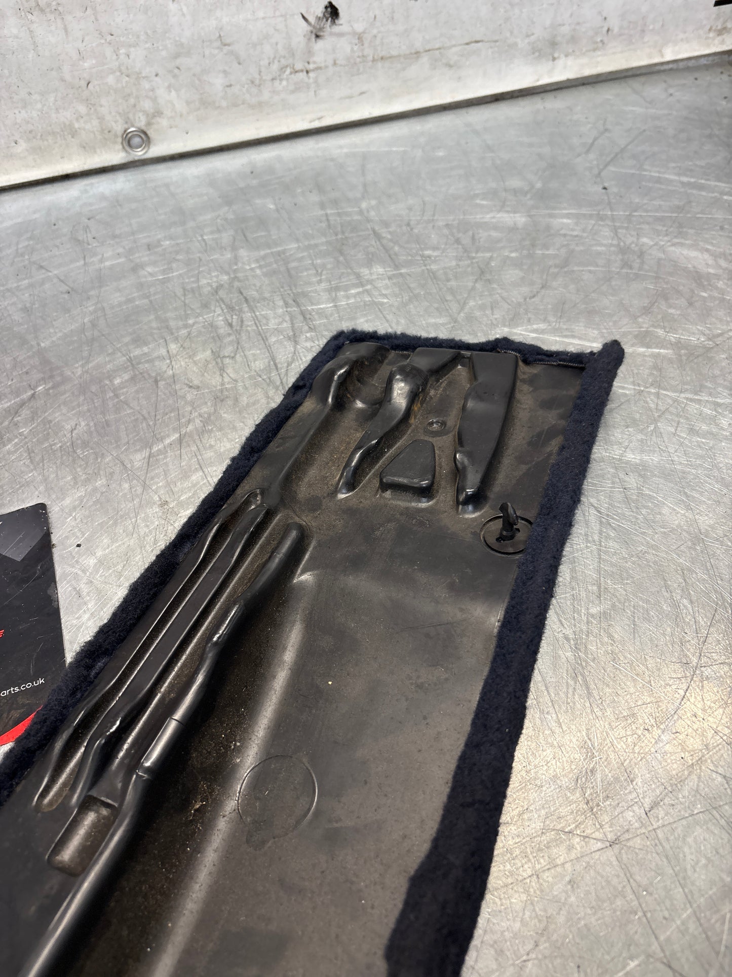 Porsche 928 blue carpeted Tool kit panel cover, used 92855118106