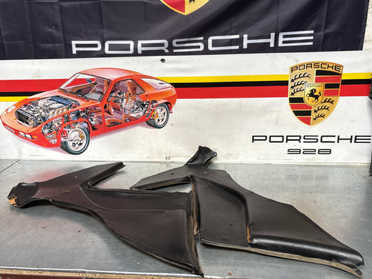 Porsche 944 924 black rear interior C Post trims/cards. Quarter panel trim used, poor condition 94455502101 94455502201