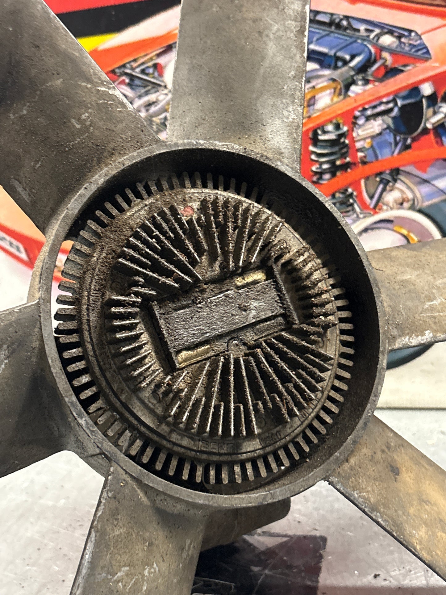 Porsche 928 Engine cooling viscous fan with bracket used 92810613701, 9281061101R