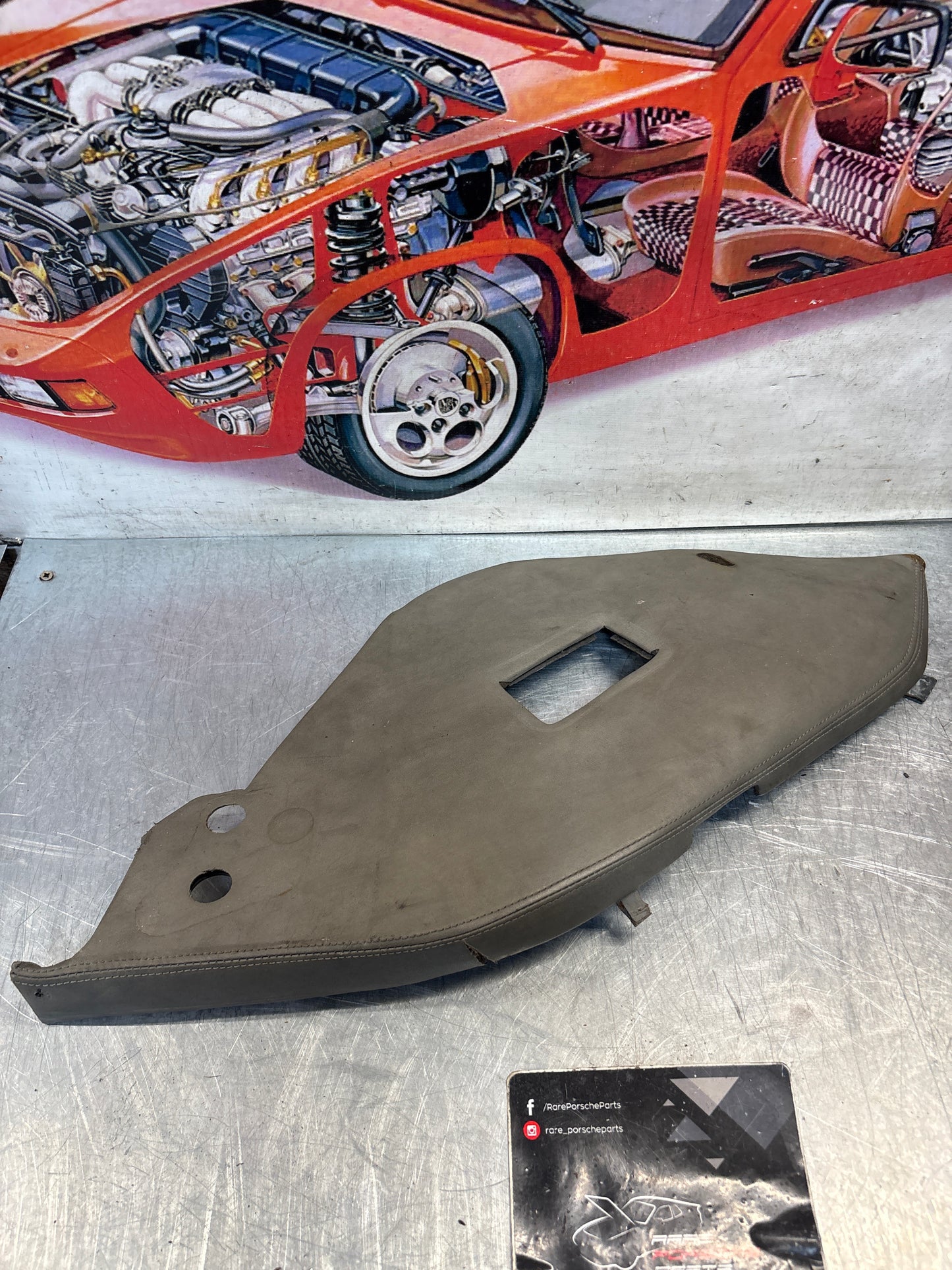 Porsche 928 Rear Seat Side Panel Right, grey, used 92852204204