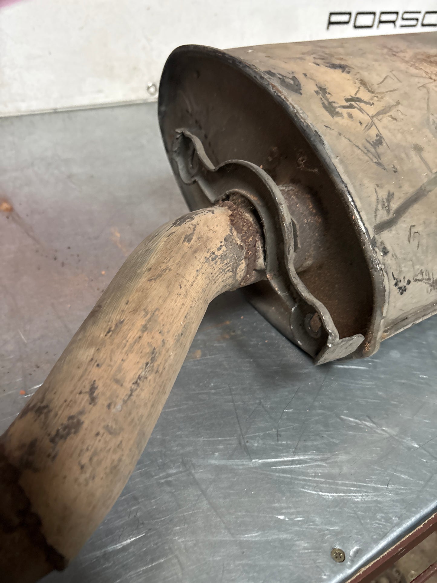 Porsche 944 S S2 genuine exhaust system rear muffler, used 94411104103