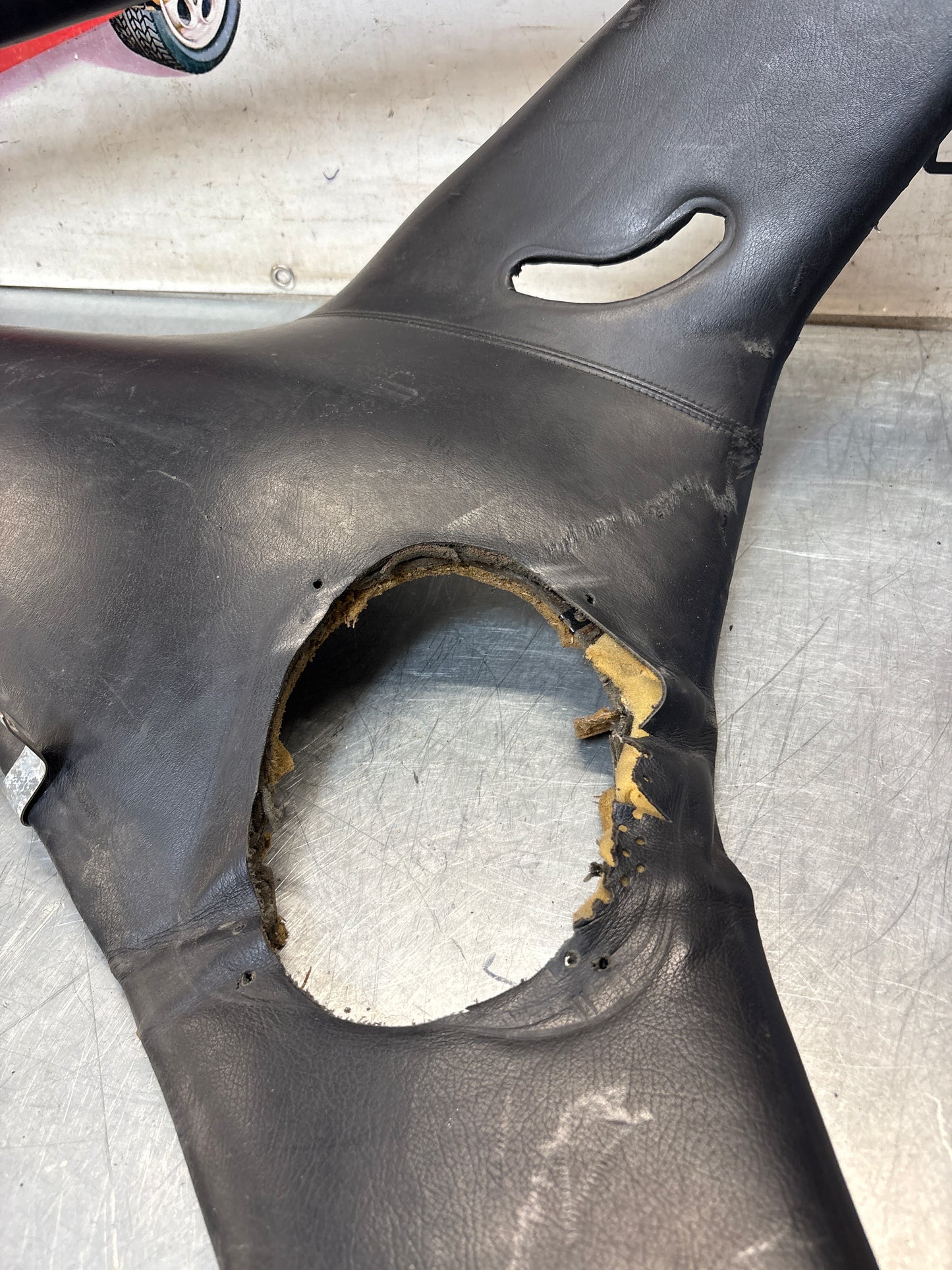 Porsche 928 early left side lower side trim panel, without loudspeaker, black used 92855502102