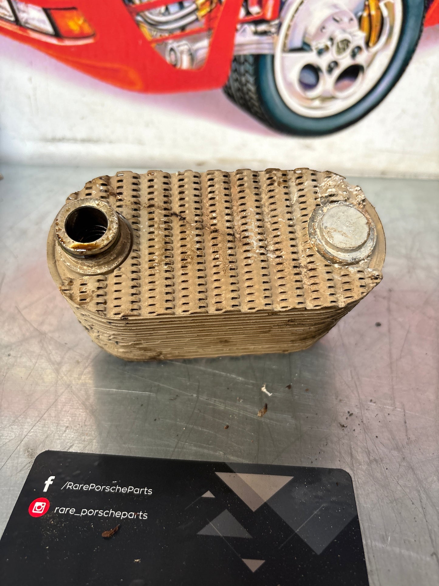 Porsche 924S 944 oil-water radiator, oil cooler, heat exchanger 94410716501 used