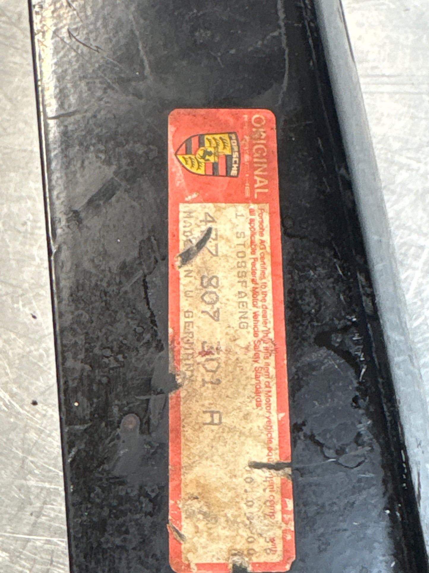 Porsche 924 rear bumper, NOS USA version 477807301A