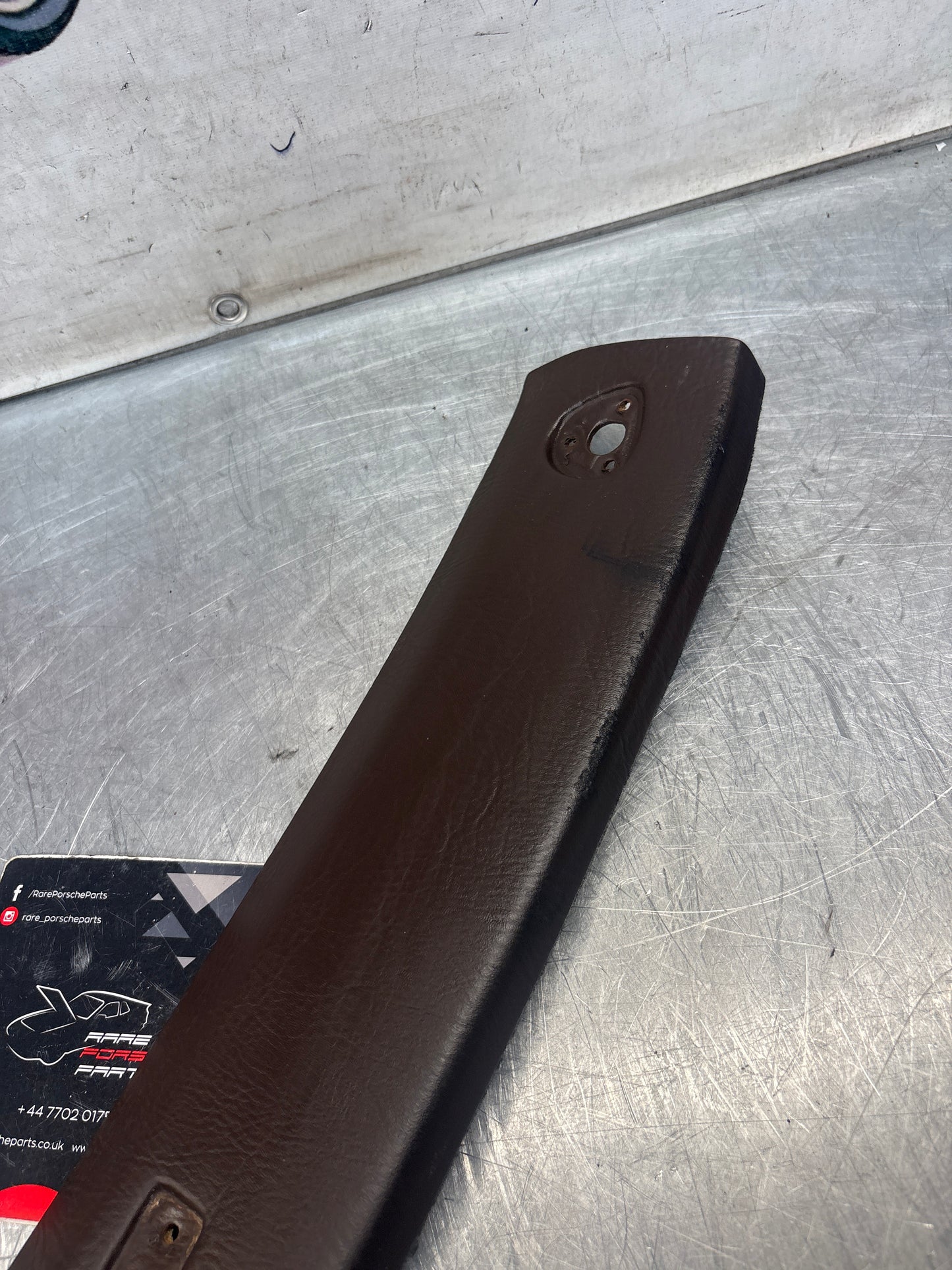 Porsche 924 944 -85.5 front roof / sun visor trim, brown 477867511, used