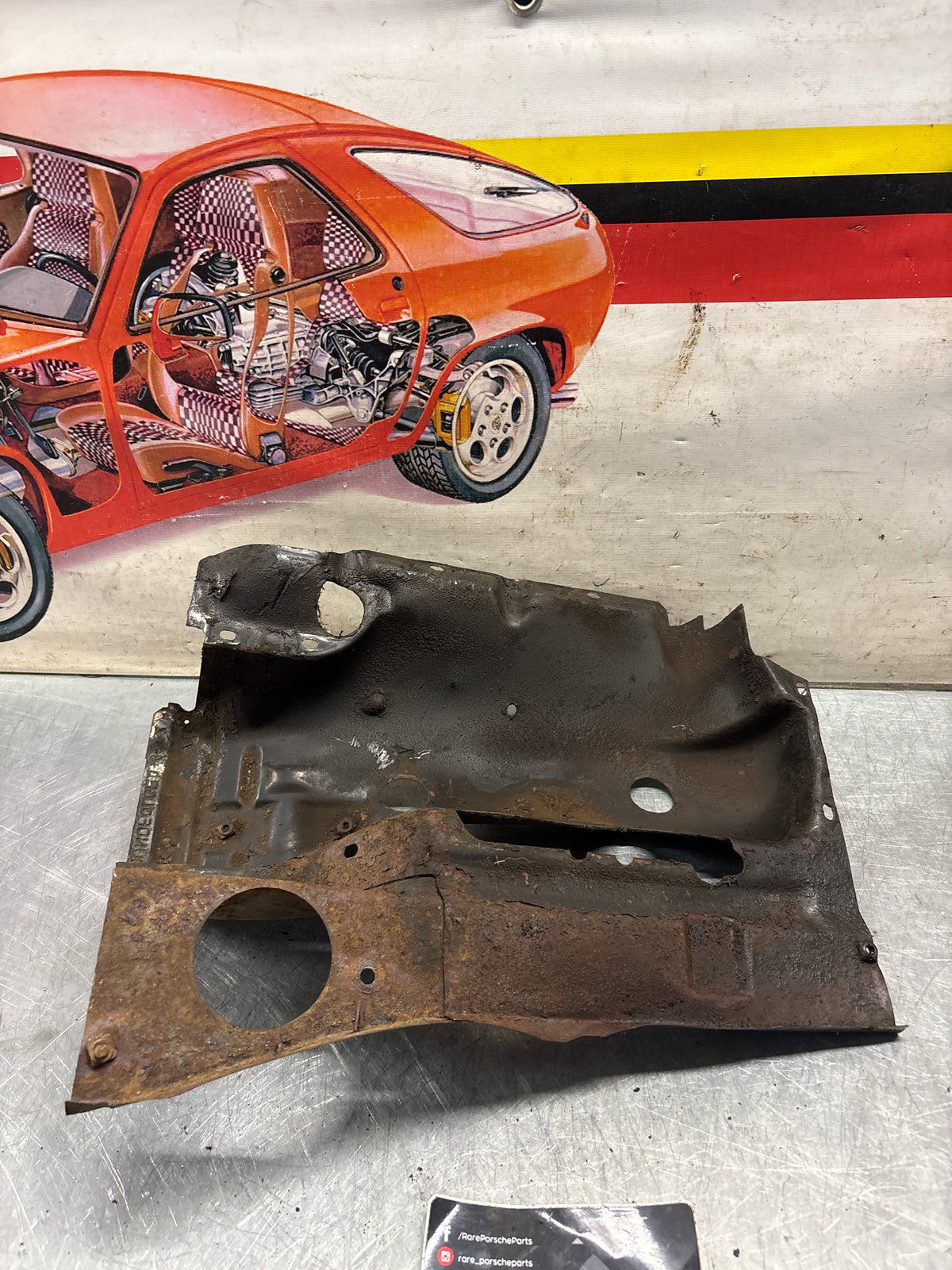 Porsche 914 cylinder cover heat shield, used 022119299A