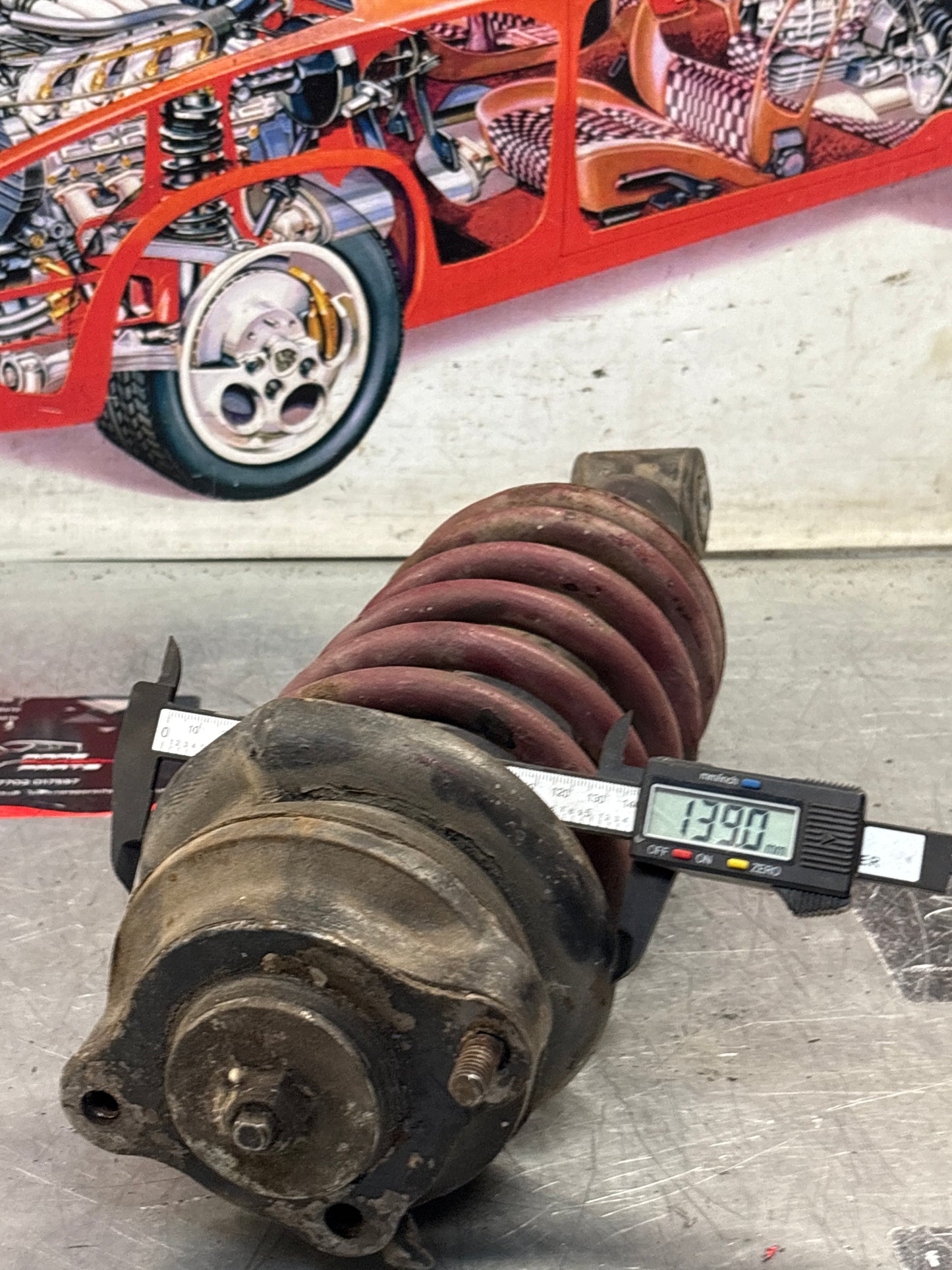 Porsche 928 front shock absorber, used 92834305504