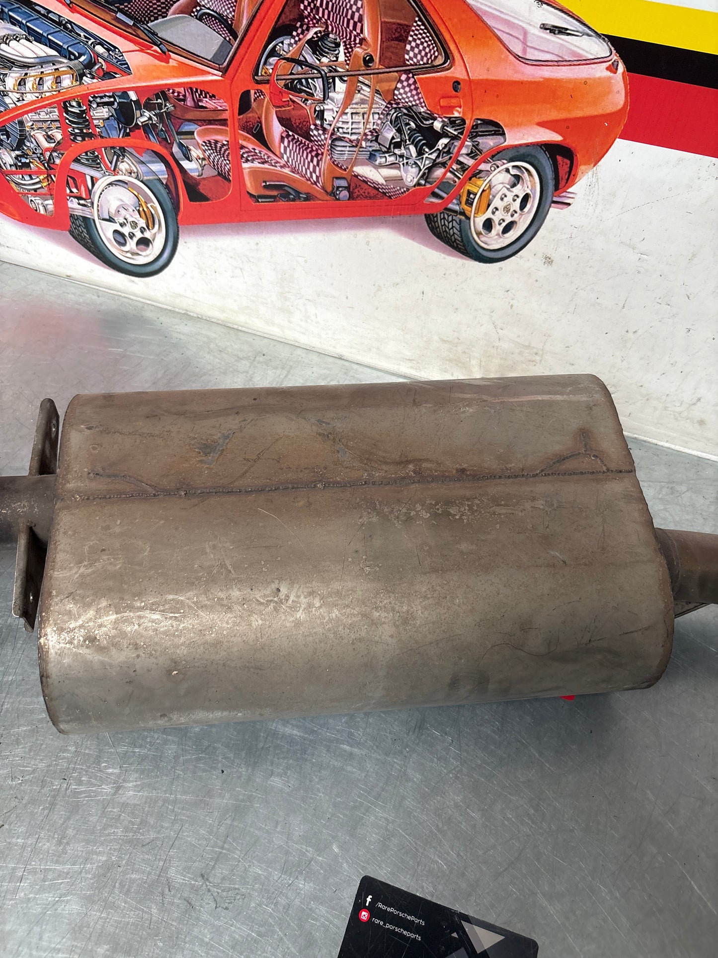 Porsche 944 S S2 aftermarket exhaust system rear muffler, used 94411104103