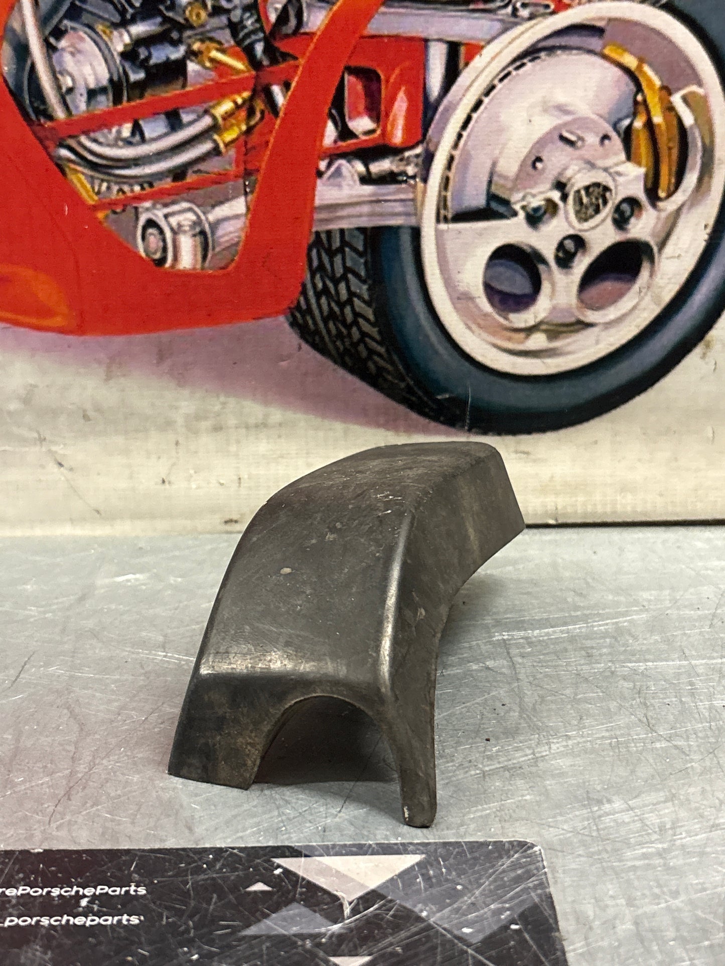 Porsche 924 / 944 front right bumper guard, used 477807155A