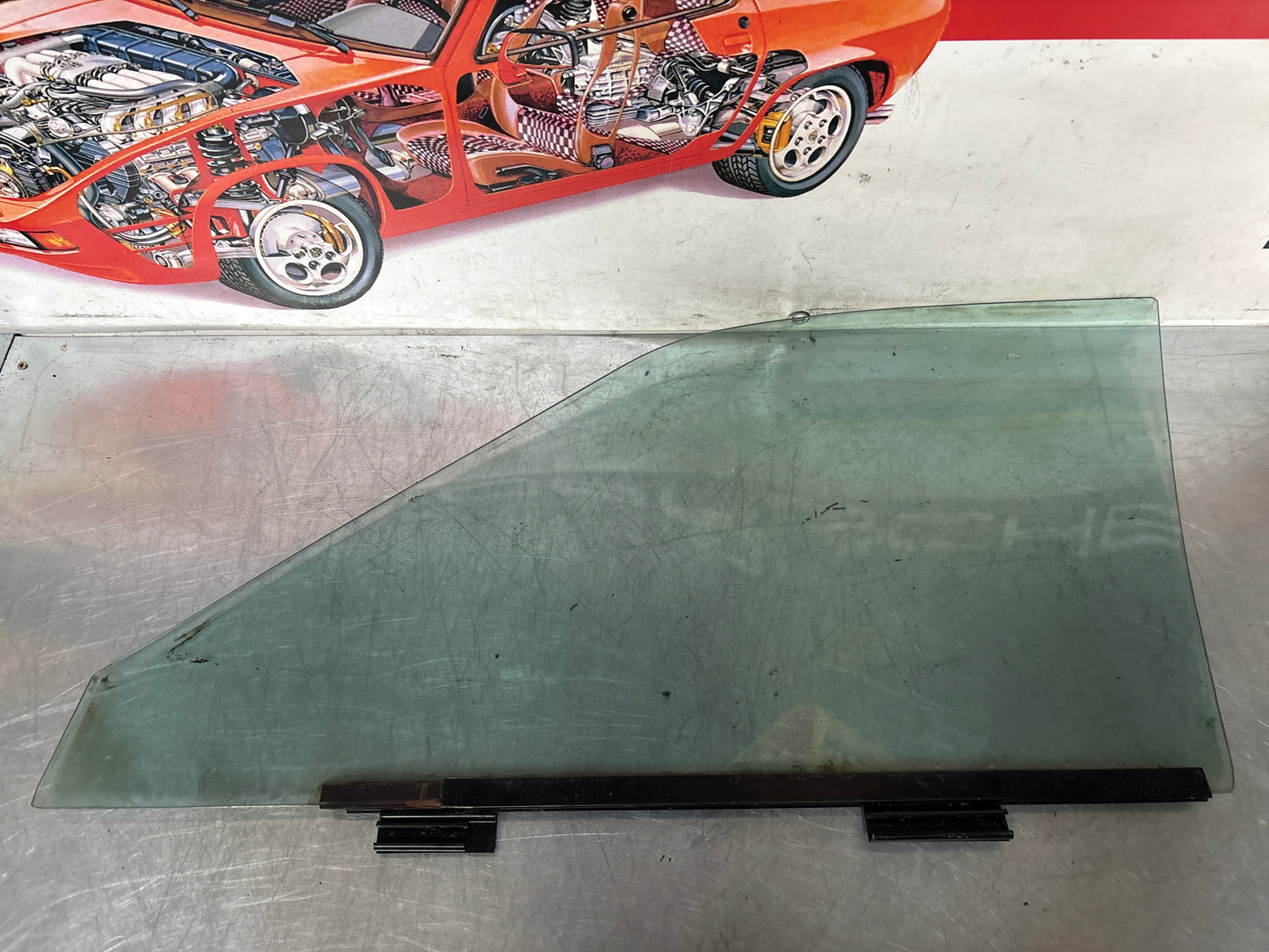 Porsche 944 Right side door glass, used 94454202401