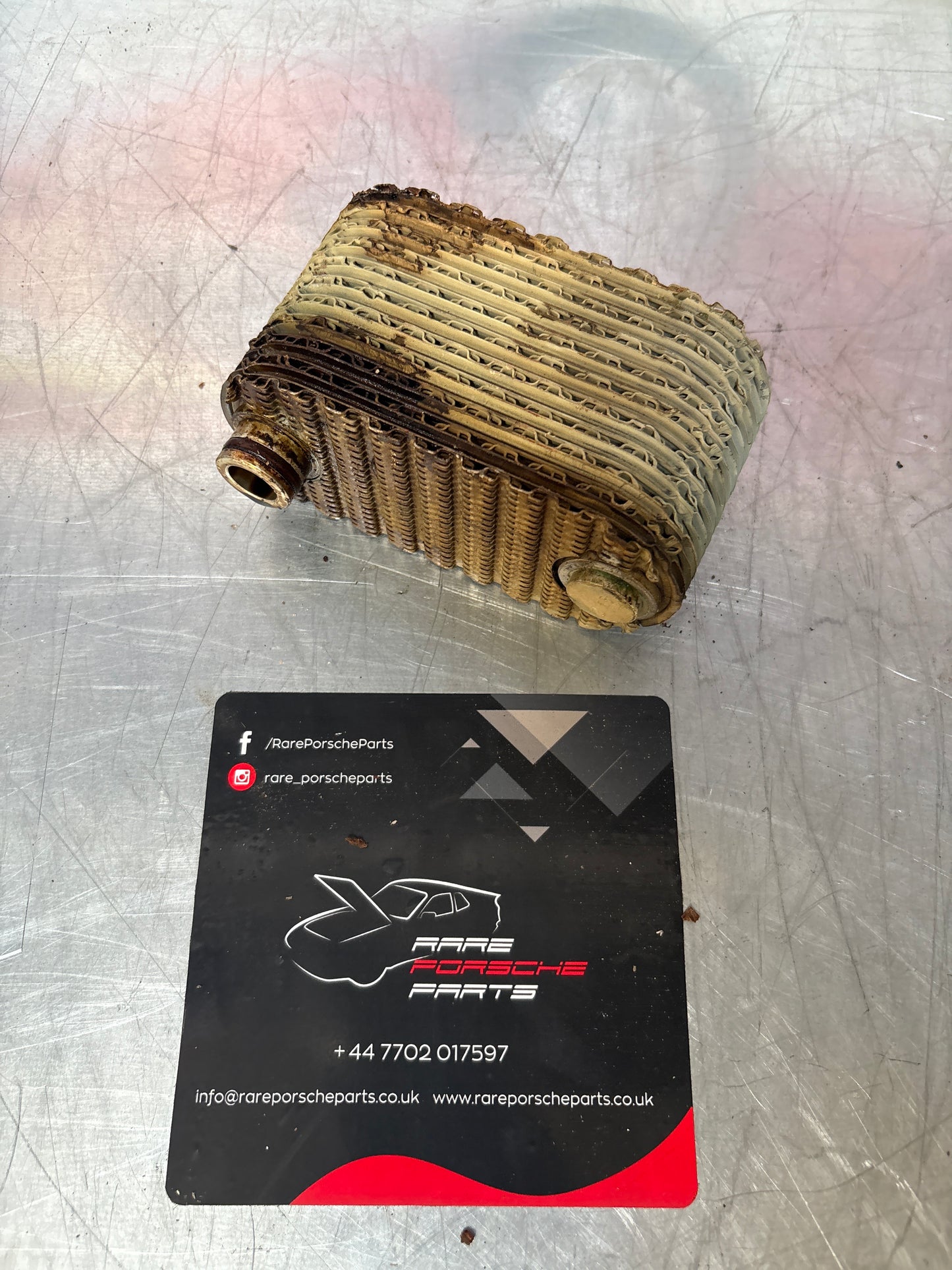 Porsche 924S 944 oil-water radiator, oil cooler, heat exchanger 94410716501 used