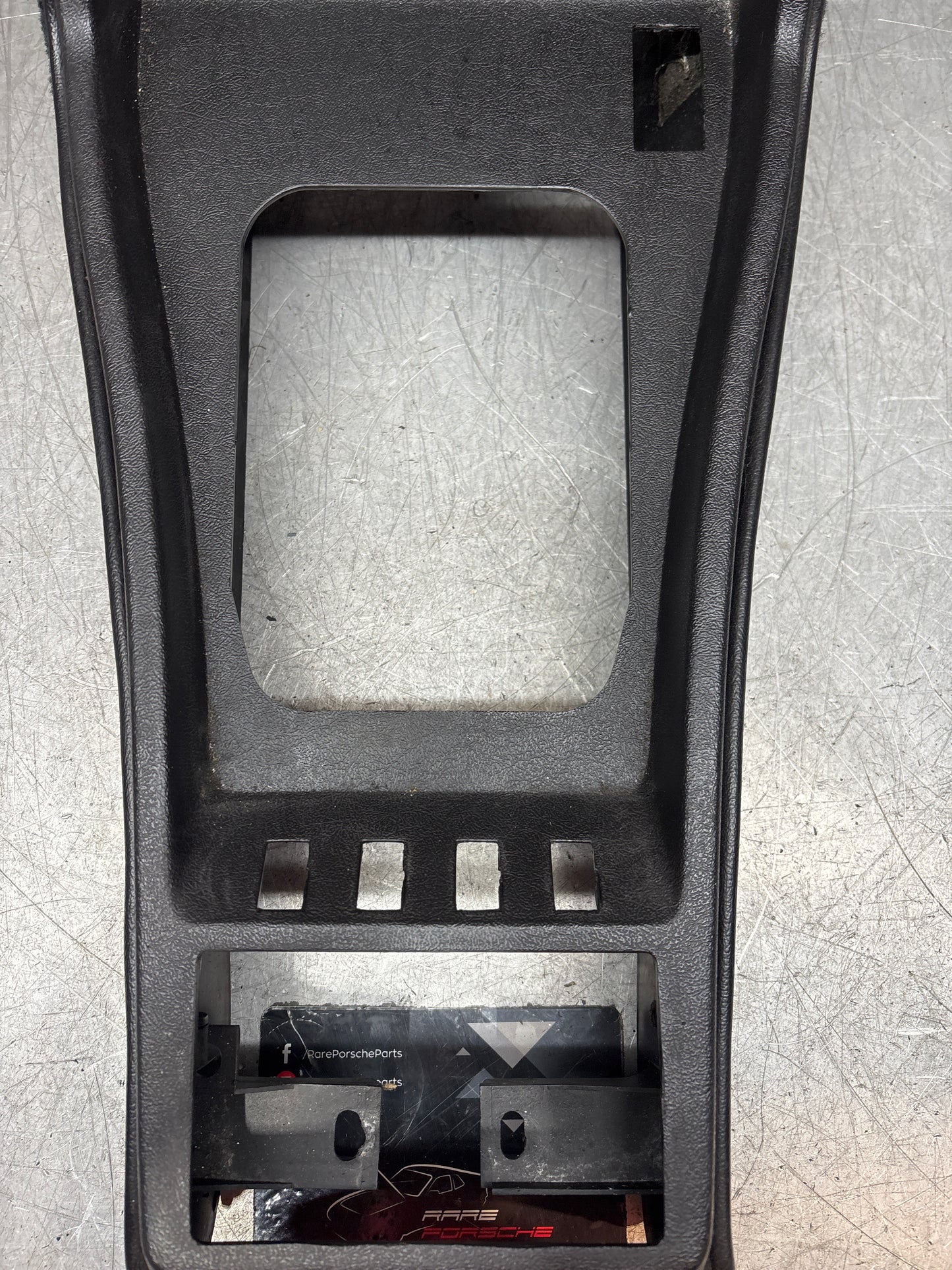 Porsche 924 944 centre console black with black carpet one switch hole 477857969 / 477857951 used