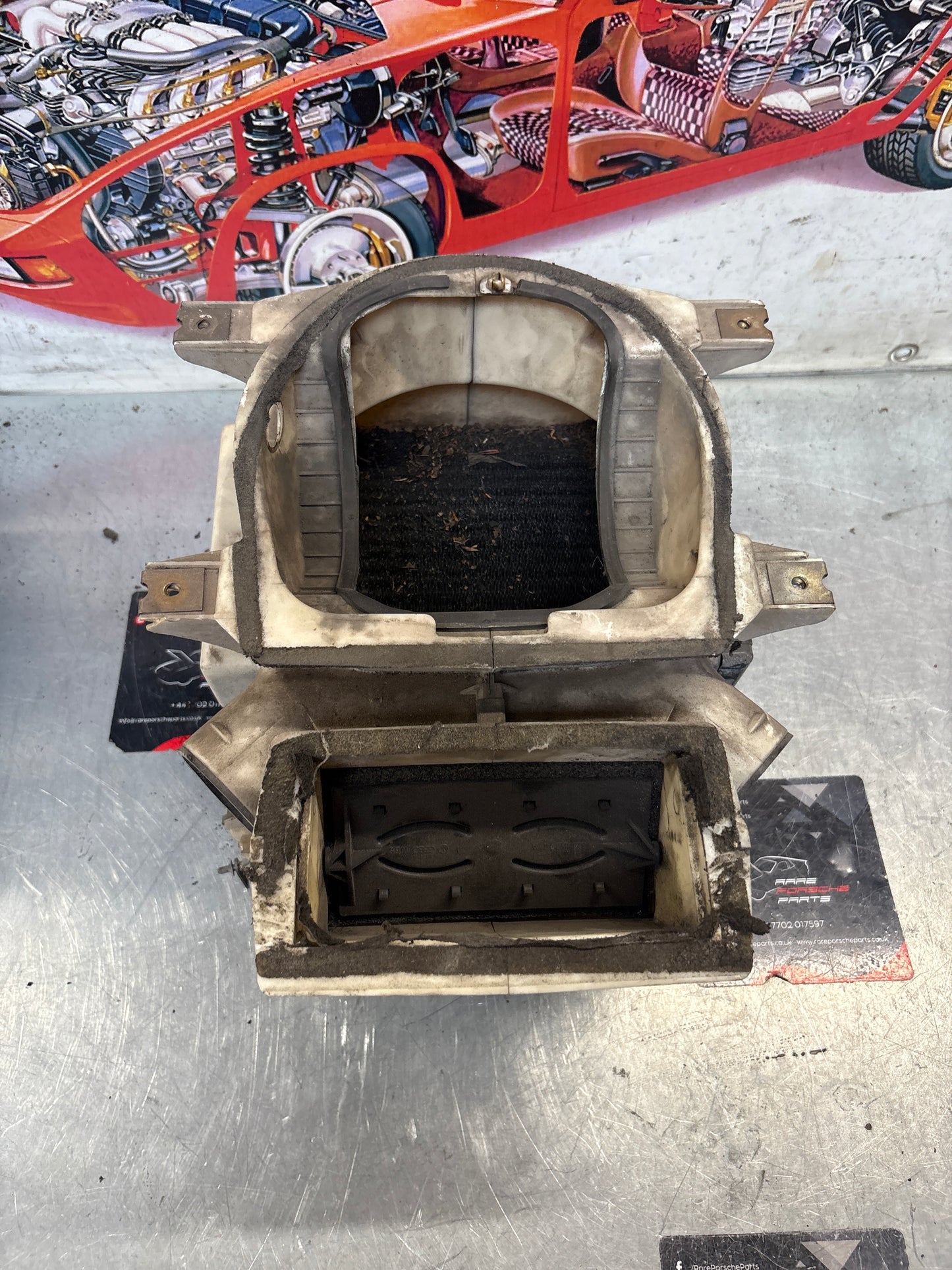 Porsche 924S heater box blower fan assembly, complete, used 811819096 / 321819095 / 321819087