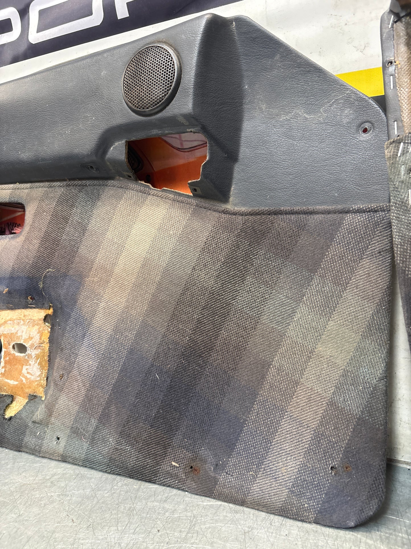 Pair Of Porsche 944 blue chequered door cards 94455501701 94455501801 used, refurbished.