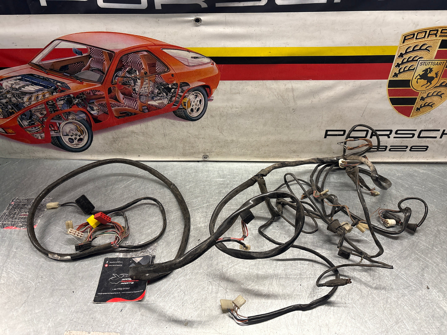 Porsche 928 S interior wiring harness, loom, rear section, from a LHD car, used 92861200424
