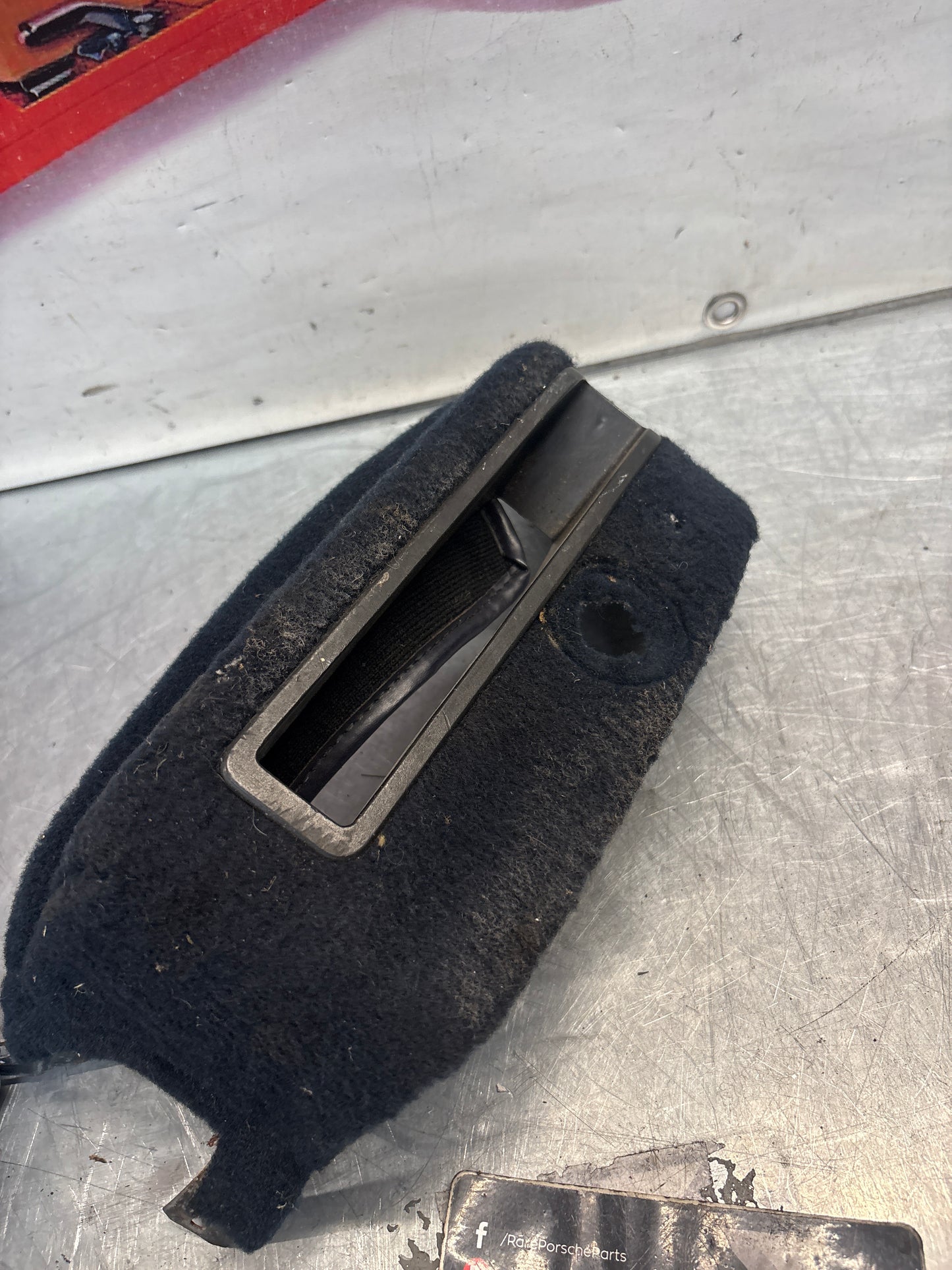 Porsche 928 handbrake sorround carpet, blue, used