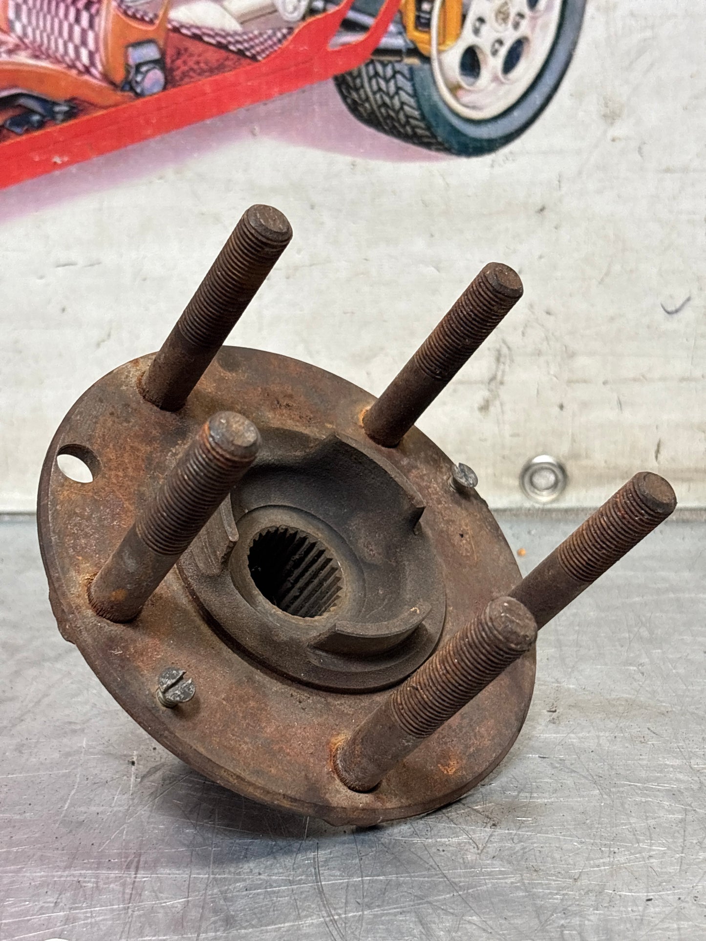 Porsche 928 rear wheel hub, 92833106507, used with long stud bolt