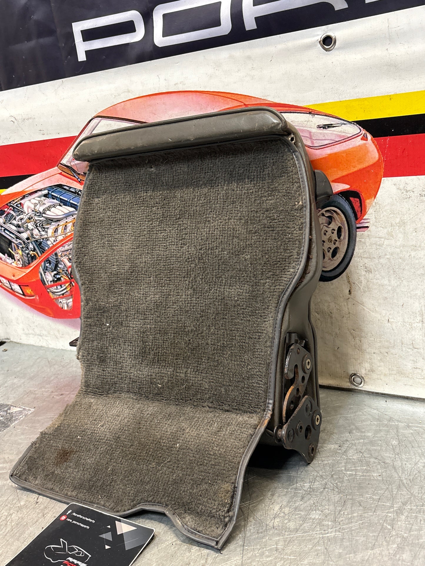 Porsche 928 rear right seat backrest, grey, leather used 92852203852