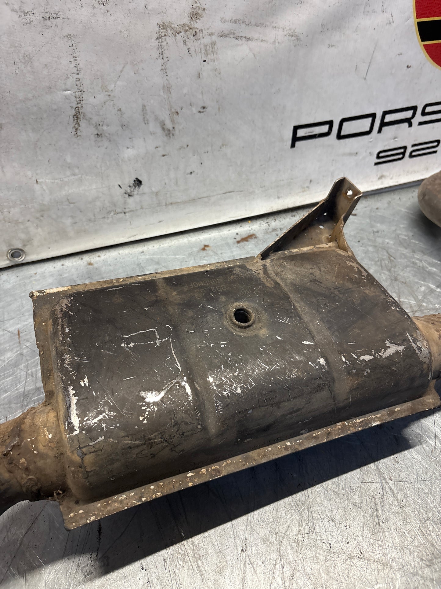 Porsche 928 S4 left middle silencer, used 92811109303