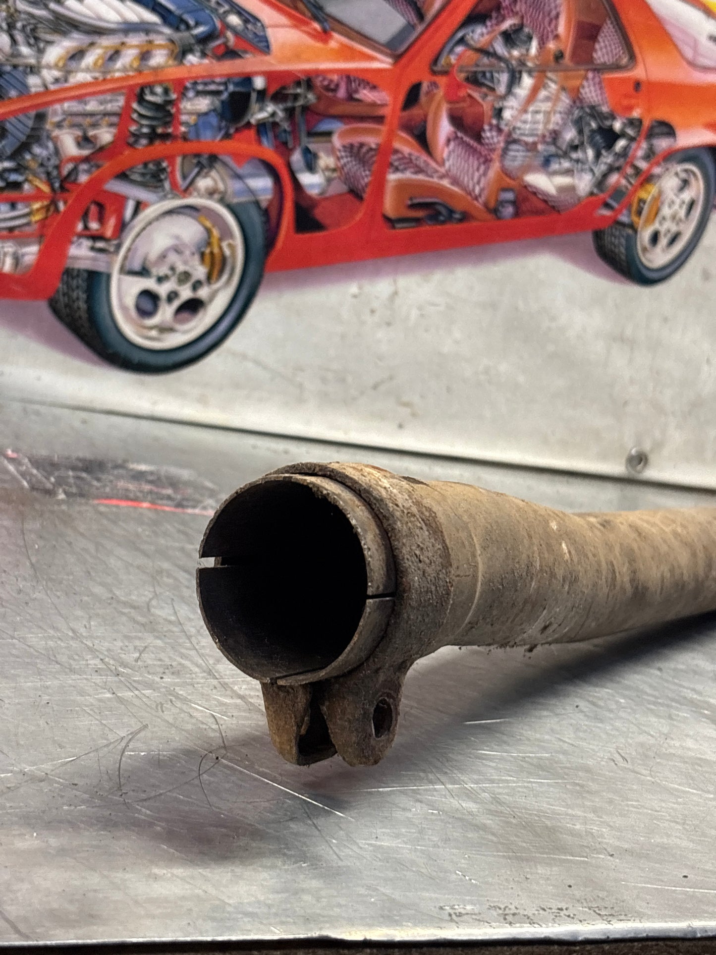 Porsche 928 S4 left middle silencer, used 92811109303