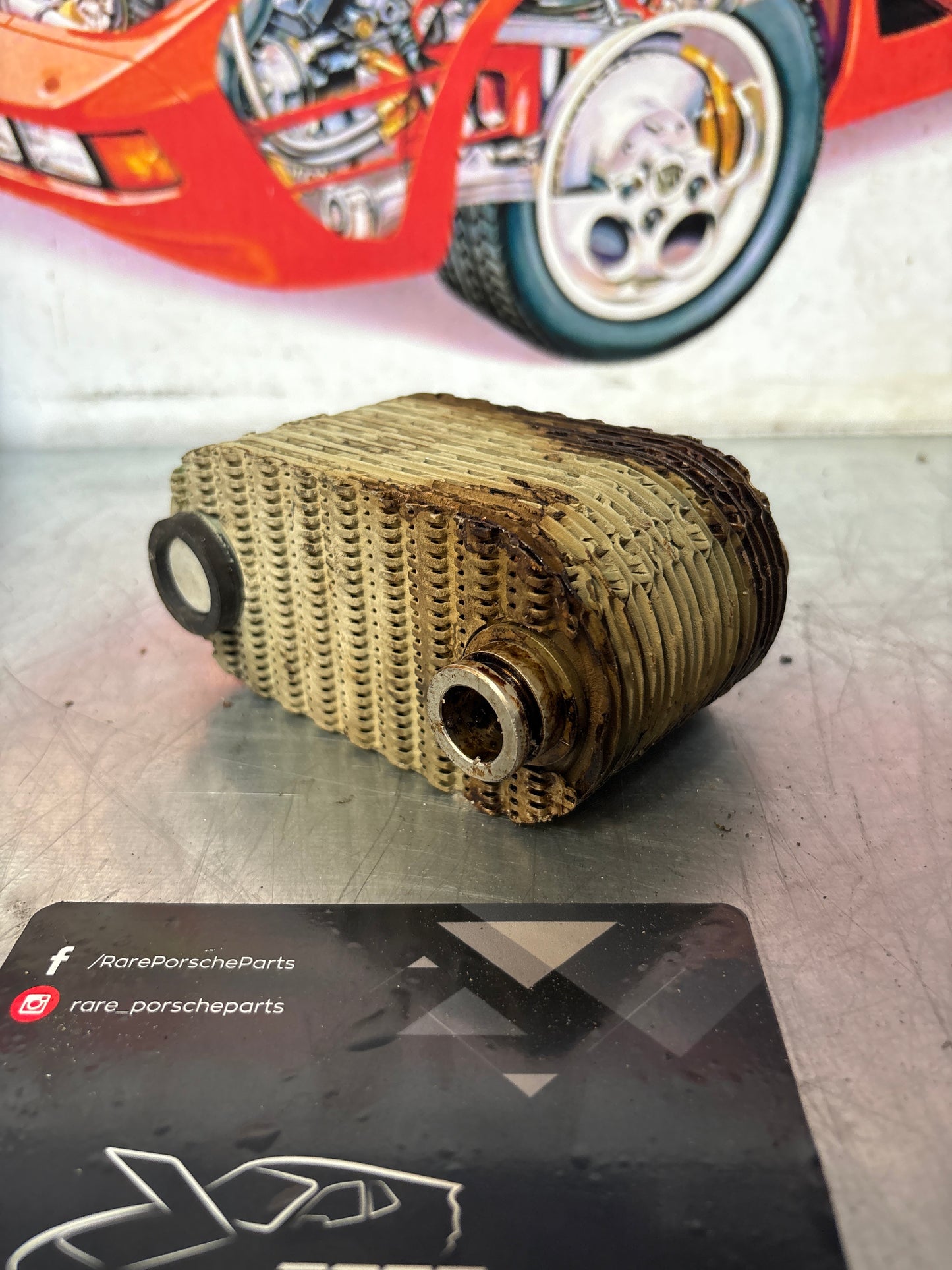 Porsche 924S 944 oil-water radiator, oil cooler, heat exchanger 94410716501 used