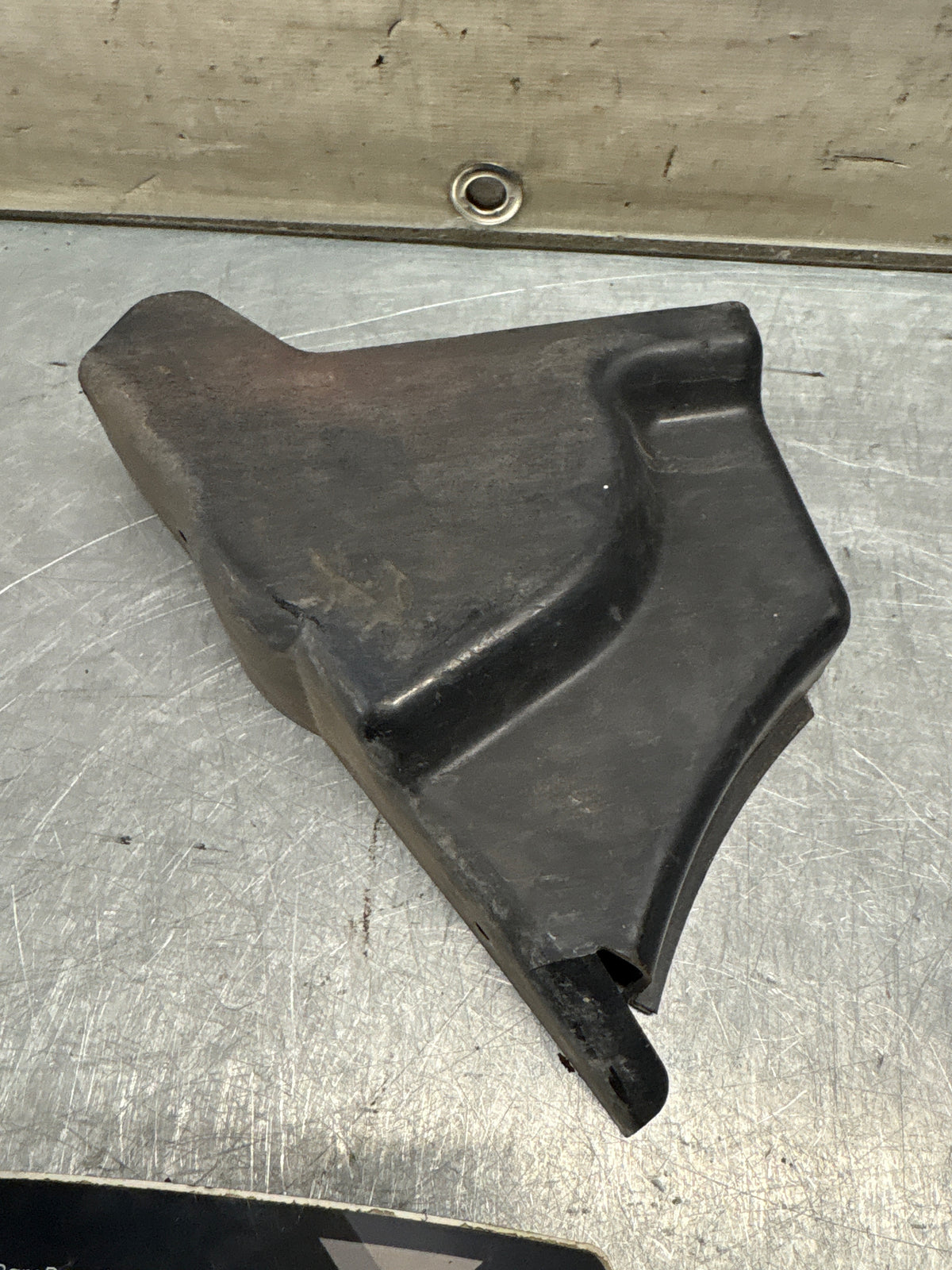 Porsche 914 headlight motor protective plate, left side, used 91475019510