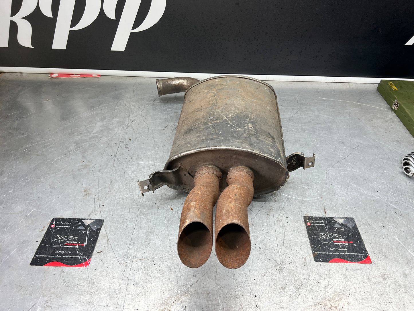 Porsche 928 rear exhaust box, used 92811109704