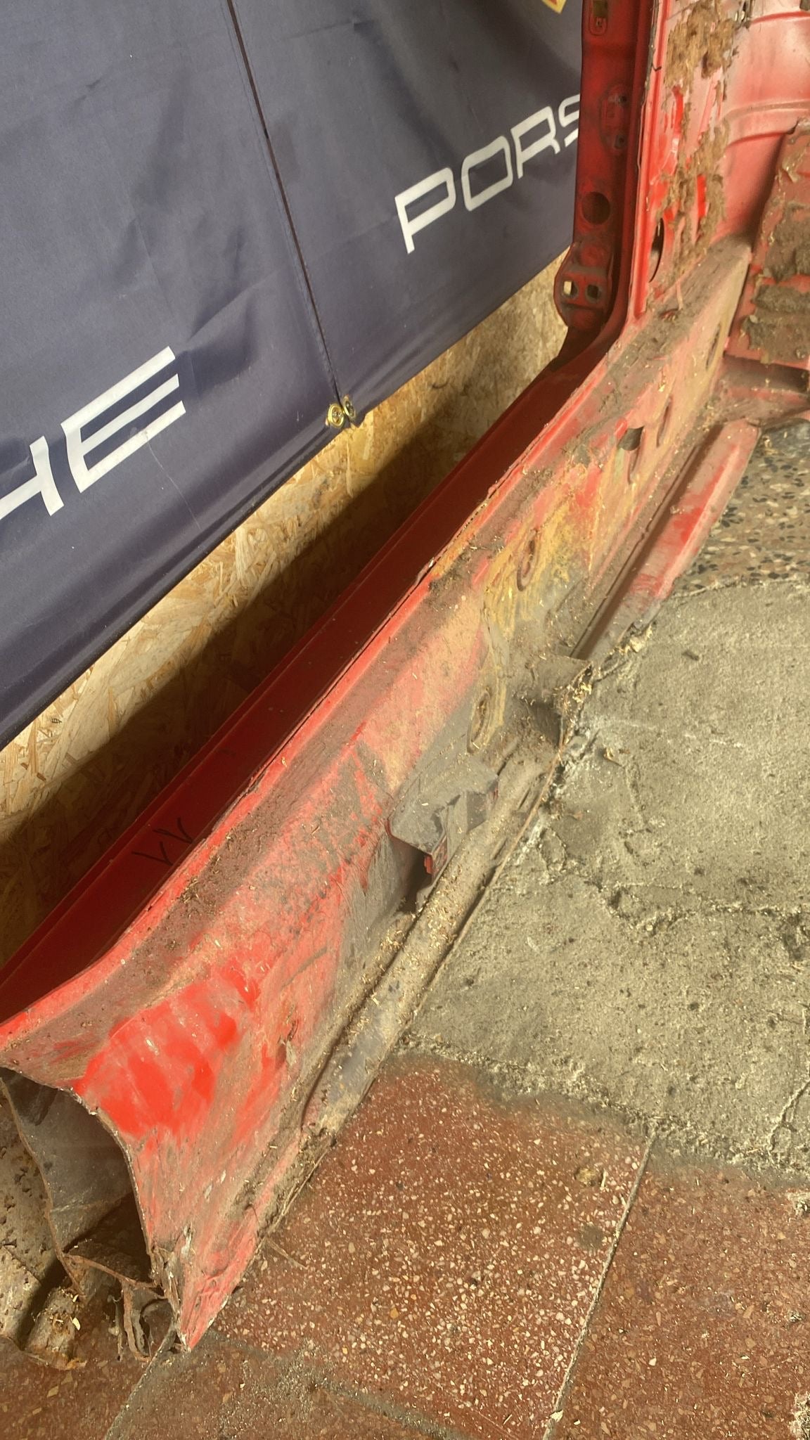 Porsche 944 left sill section with A pillar 94450361102